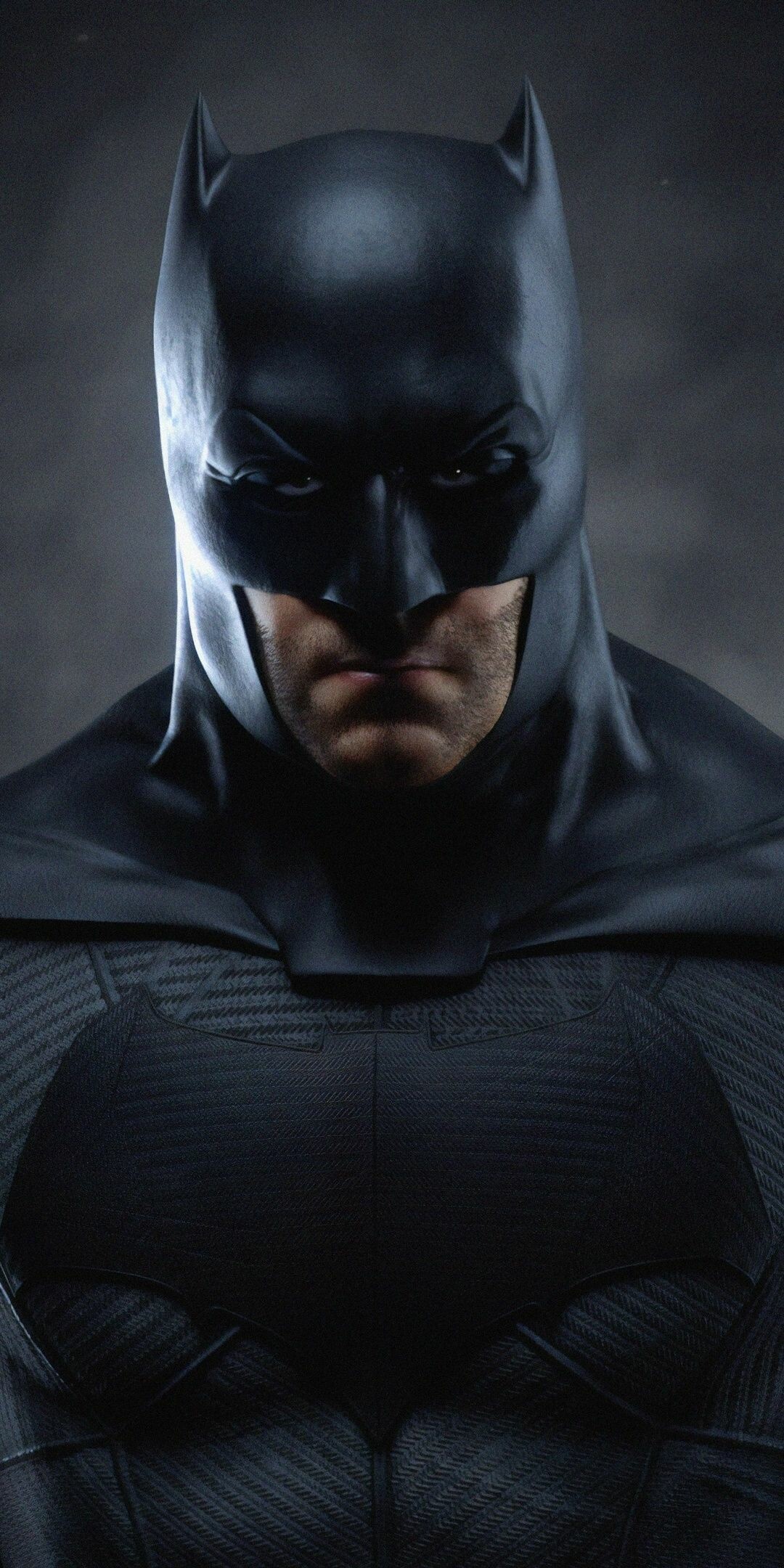 DC Heroes: Ben Affleck as Bruce Wayne / Batman, protecting Gotham City from its criminal underworld. 1080x2160 HD Background.