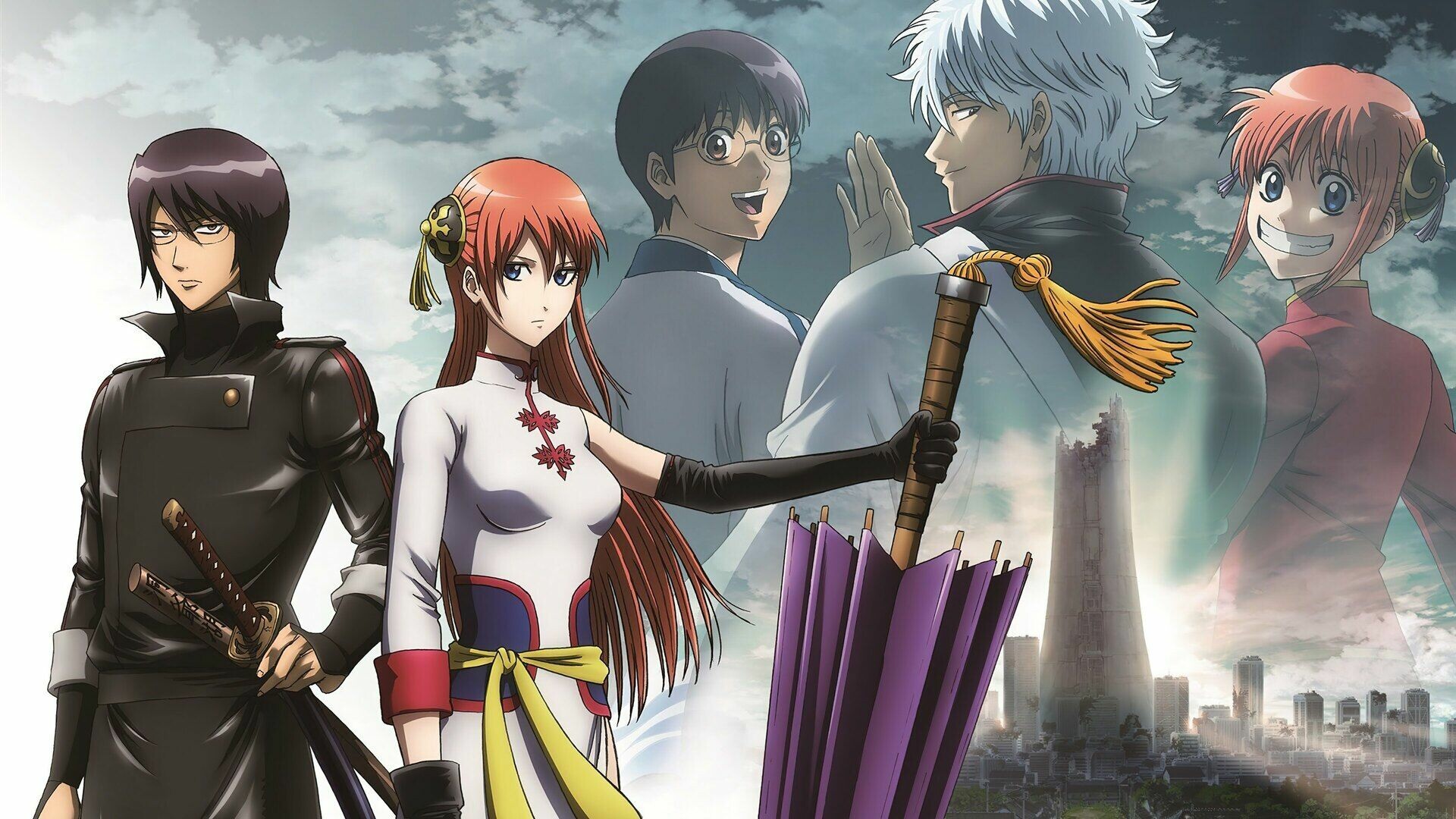 Gintama: The Final: Shimura Shinpachi, The series has been adapted into an original video animation (OVA) by Sunrise. 1920x1080 Full HD Background.
