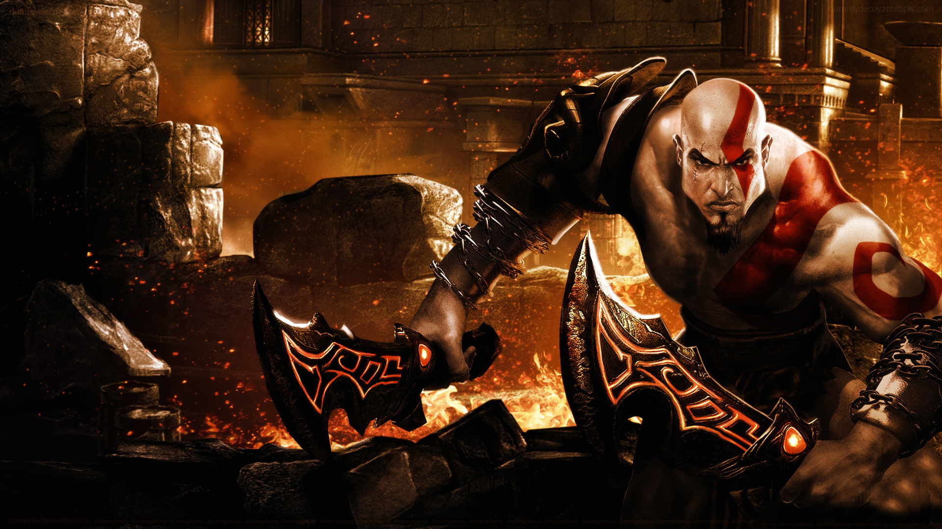 Kratos in God of War, HD desktop wallpaper, Mythological hero, 1920x1080 Full HD Desktop