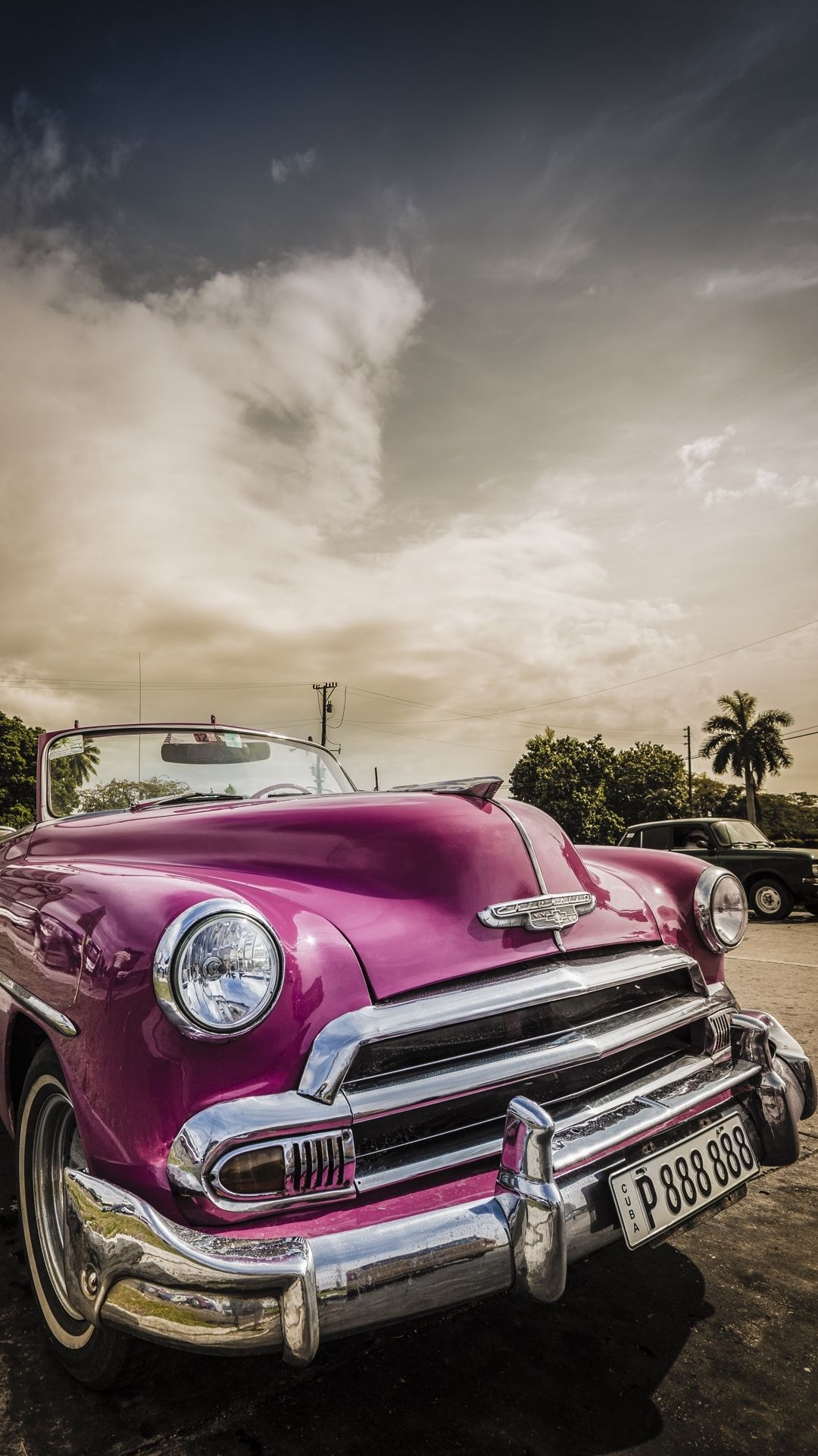 Vintage Car: Inspired numerous contemporary automotive designs. 1080x1920 Full HD Background.