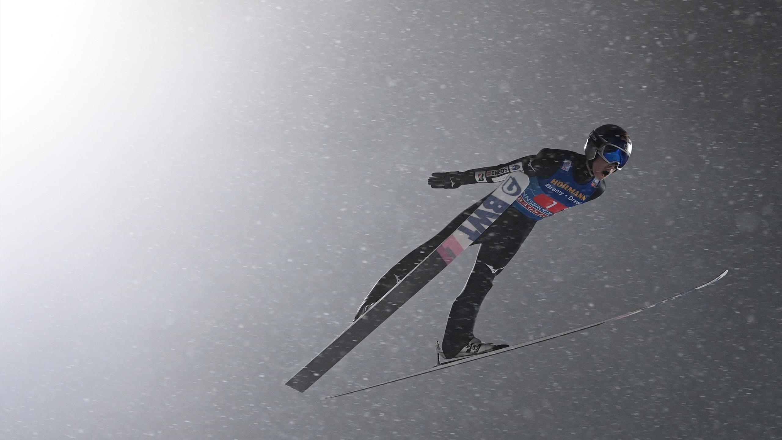 Four hills ski jumping, Ryoyu Kobayashi, Victory, Bischofshofen, 2560x1440 HD Desktop