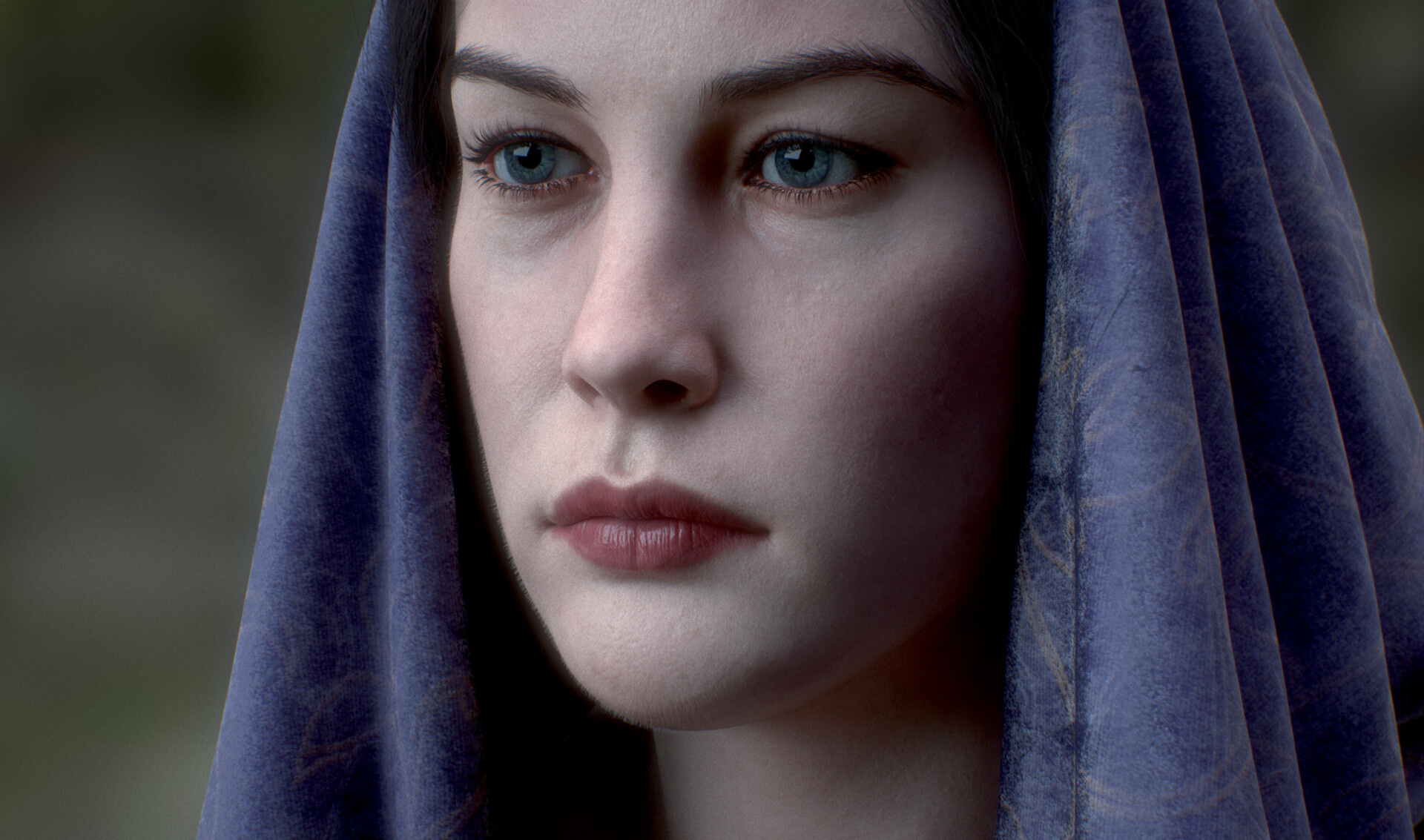 Arwen and Liv Tyler, Lord of the Rings, Blue-eyed beauty, Women of Middle Earth, 1920x1140 HD Desktop