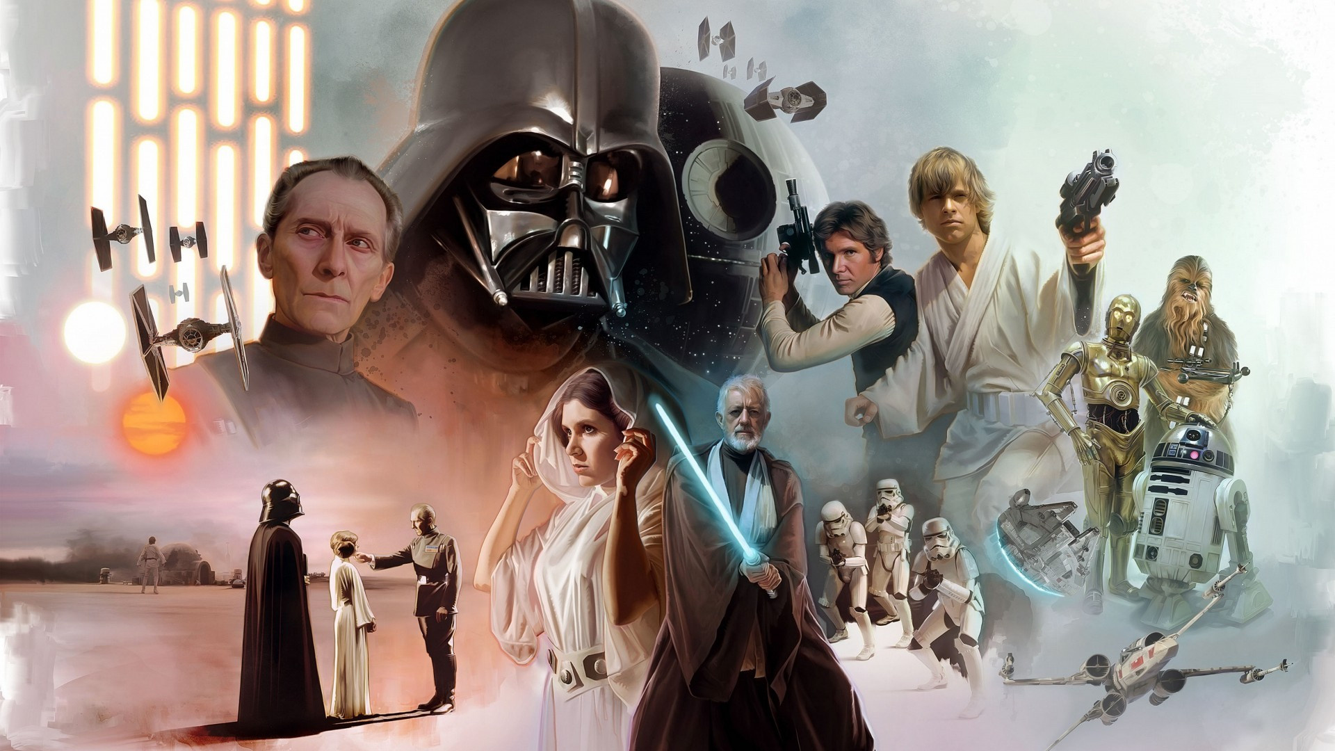 Luke Skywalker (Star Wars), Darth Vader, Luke Skywalker, Stormtrooper, 1920x1080 Full HD Desktop