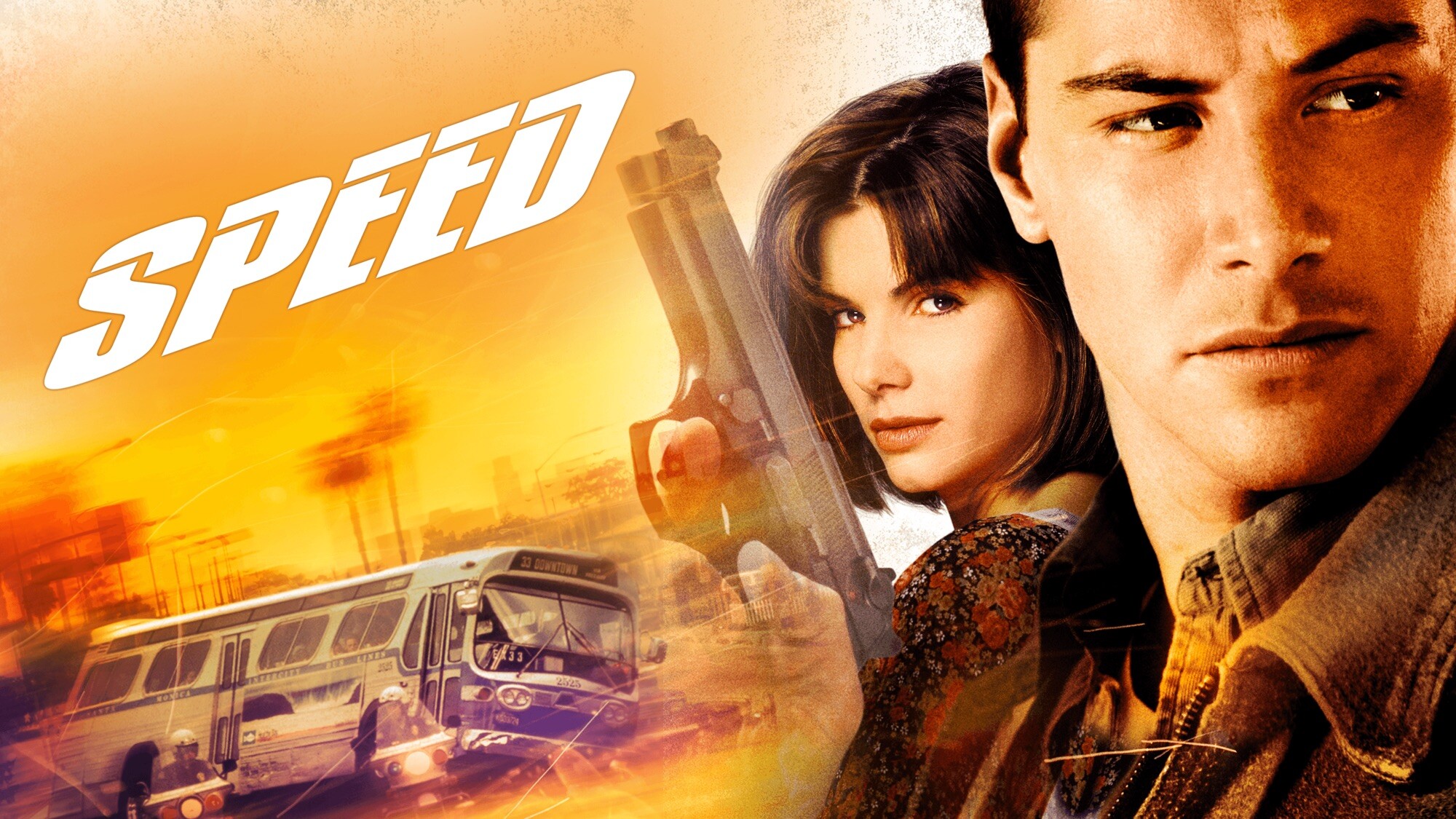 Speed (Movie 1994): Keanu Reeves, Dennis Hopper, Sandra Bullock, Joe Morton, Jeff Daniels. 2000x1130 HD Background.