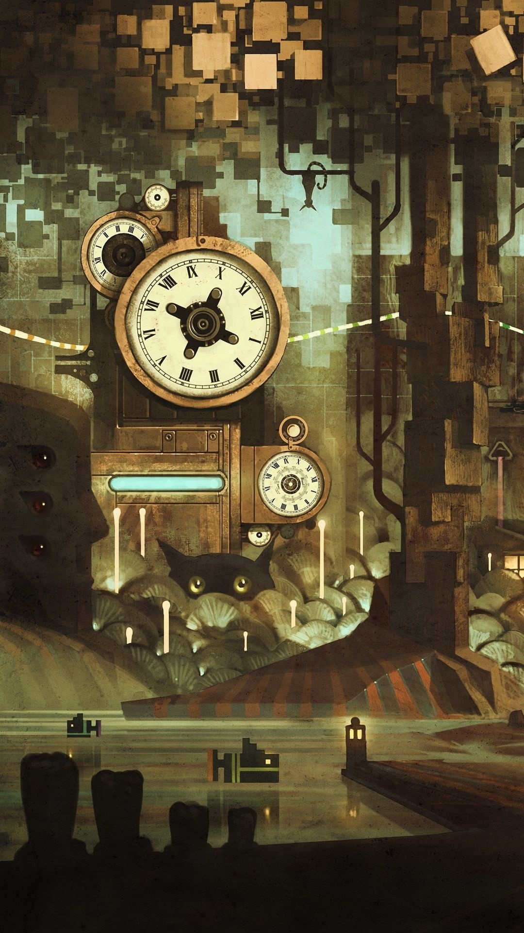Steampunk clock wallpapers, Whimsical timepieces, Retro-futuristic aesthetics, Victorian charm, 1080x1920 Full HD Phone