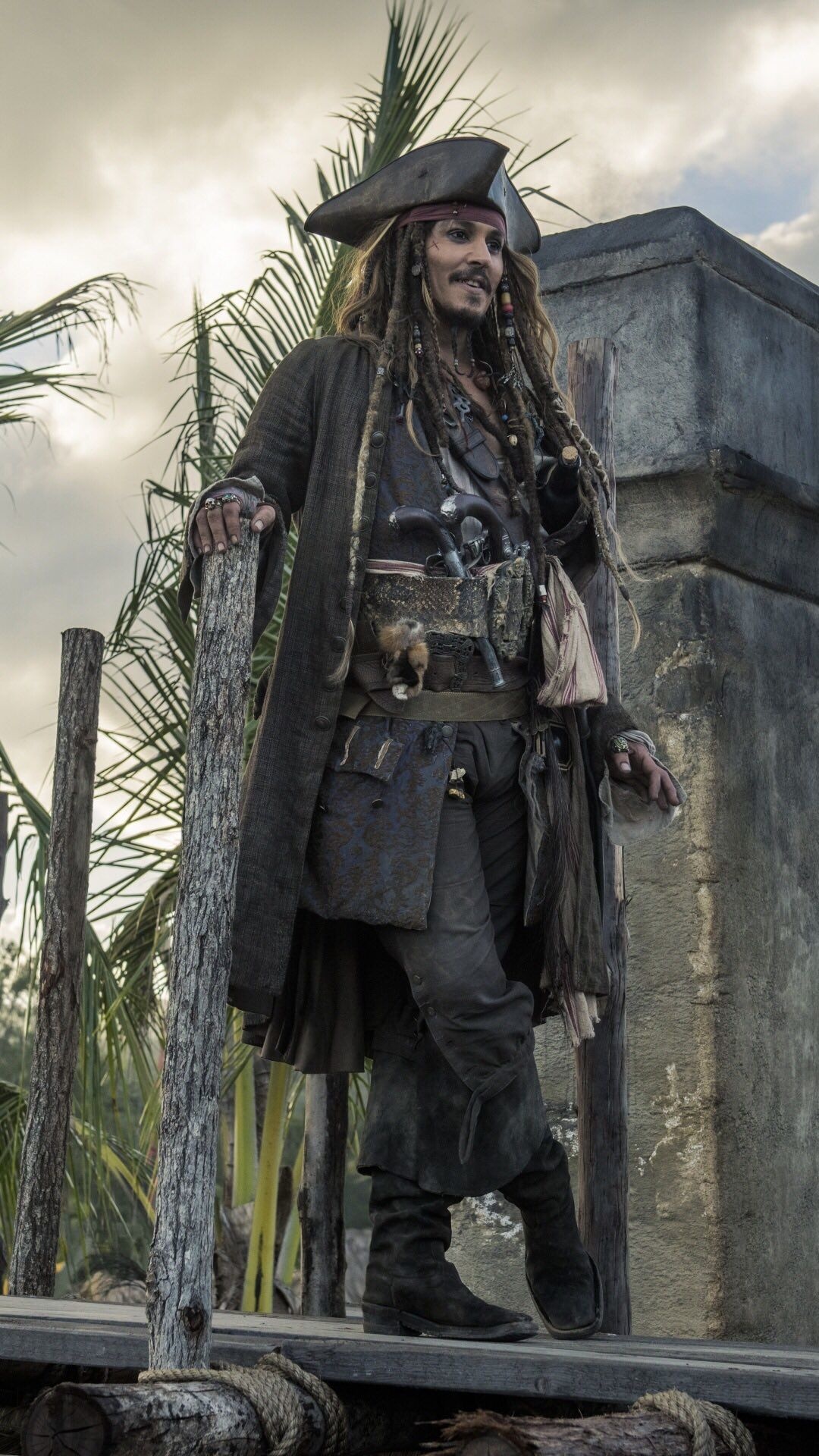 Johnny Depp: Pirates of the Caribbean, The story follows pirate Jack Sparrow, Iconic performance. 1080x1920 Full HD Background.