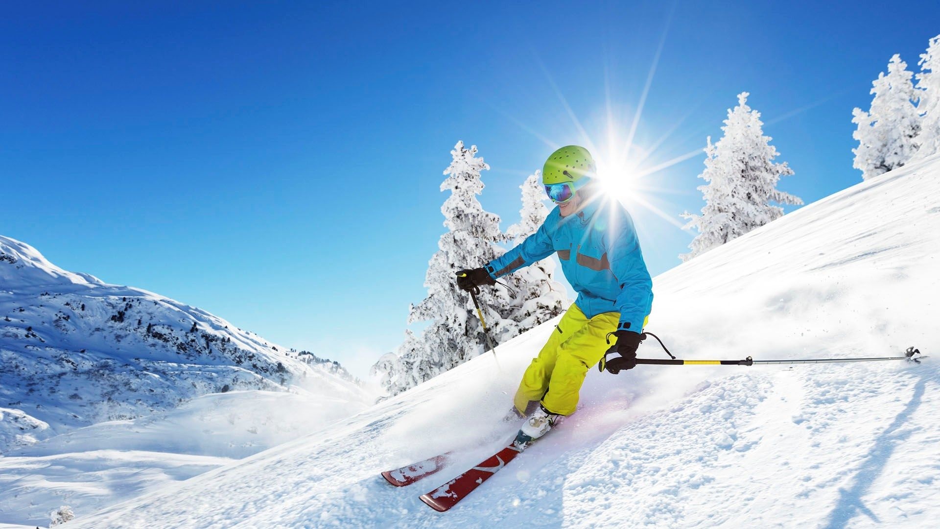Skiing desktop wallpapers, Picturesque ski resorts, Thrilling downhill runs, Winter sports, 1920x1080 Full HD Desktop