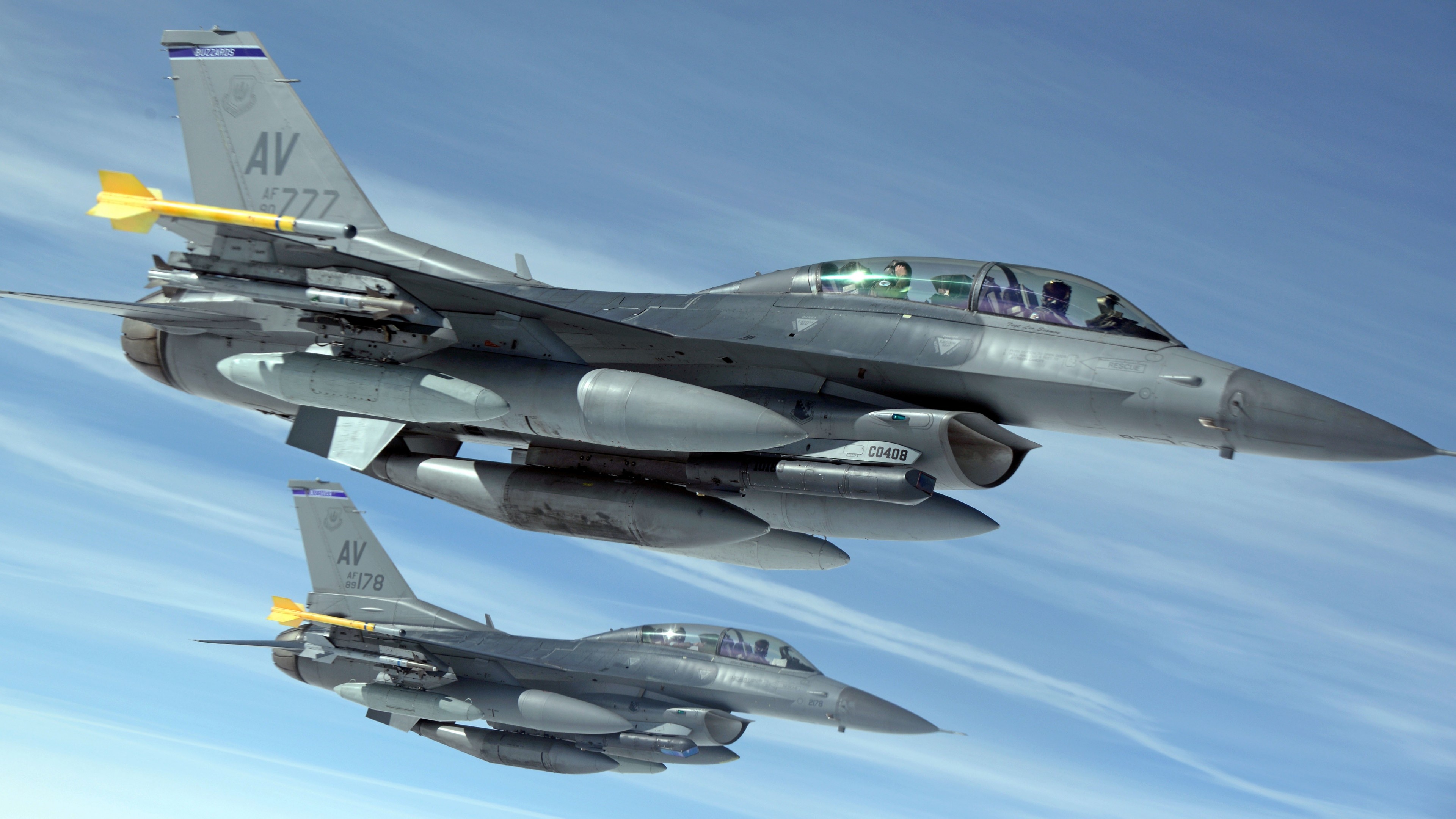 F-16 Fighting Falcon, US Army, US Air Force, Military wallpaper, 3840x2160 4K Desktop