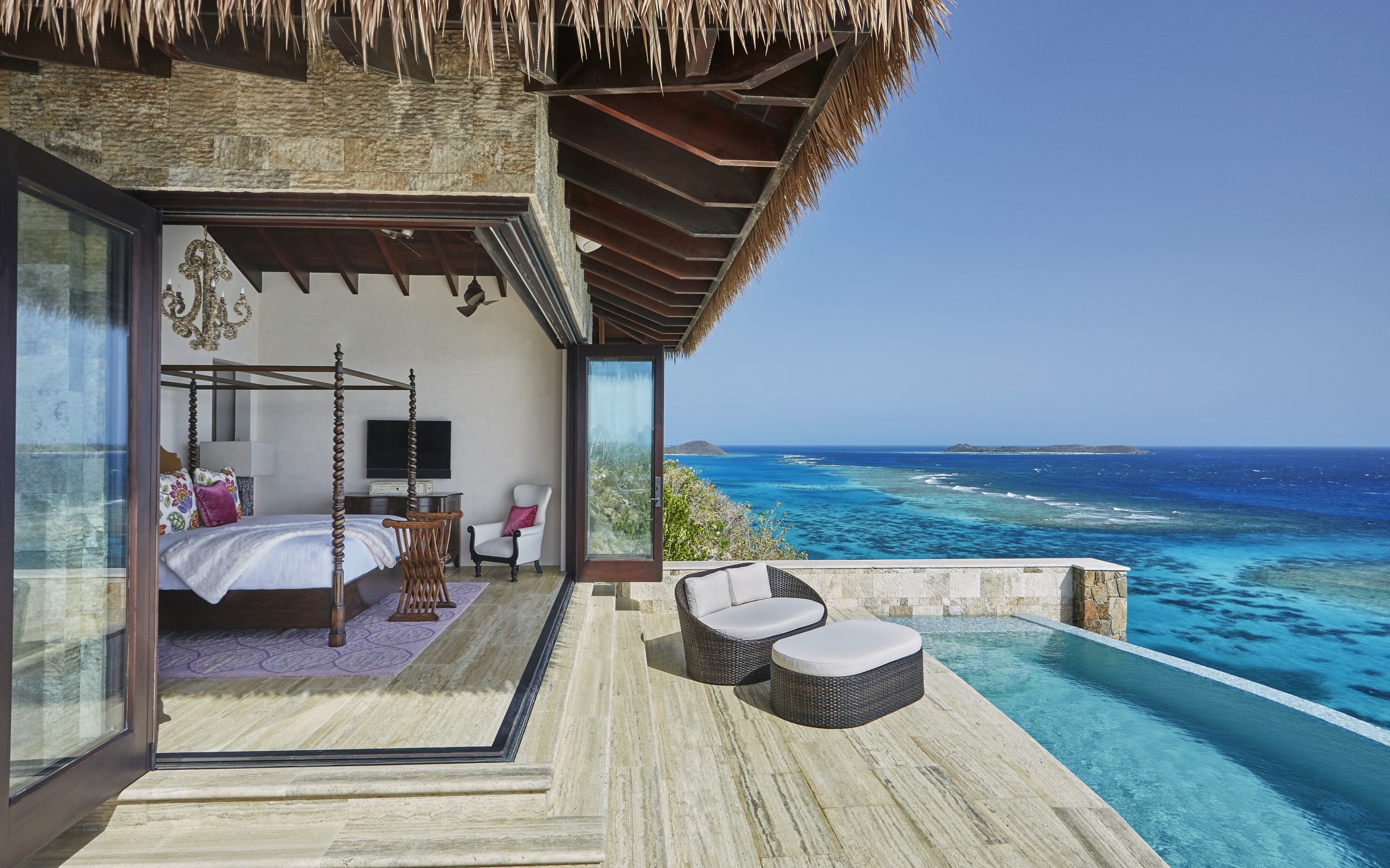 British Virgin Islands, Tropical islands, Caribbean Sea, Coast resort, 2880x1800 HD Desktop