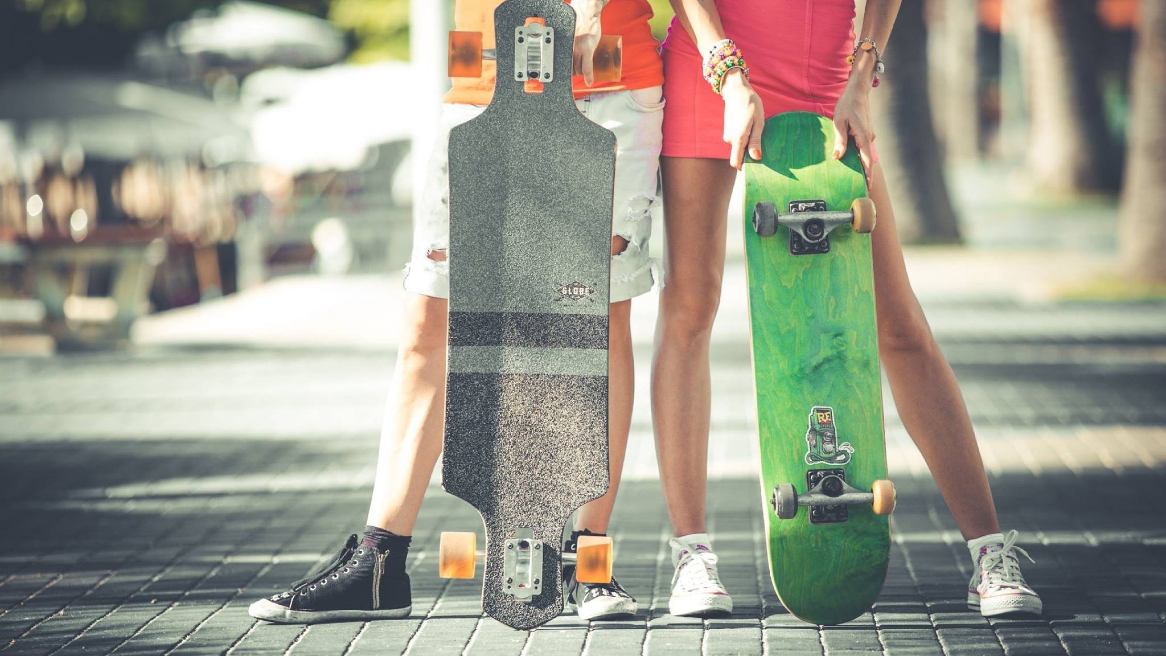 Longboarding: Riding on a longboard, Freestyle discipline, Recreational activity and sport. 3840x2160 4K Wallpaper.