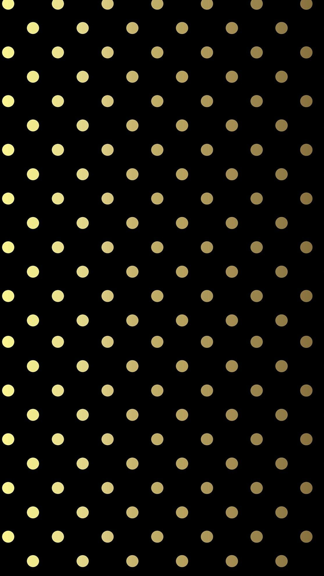 Gold Polka Dot: Black and gold dots, Diagonal repeat layout, Monotonous and simple. 1250x2210 HD Background.