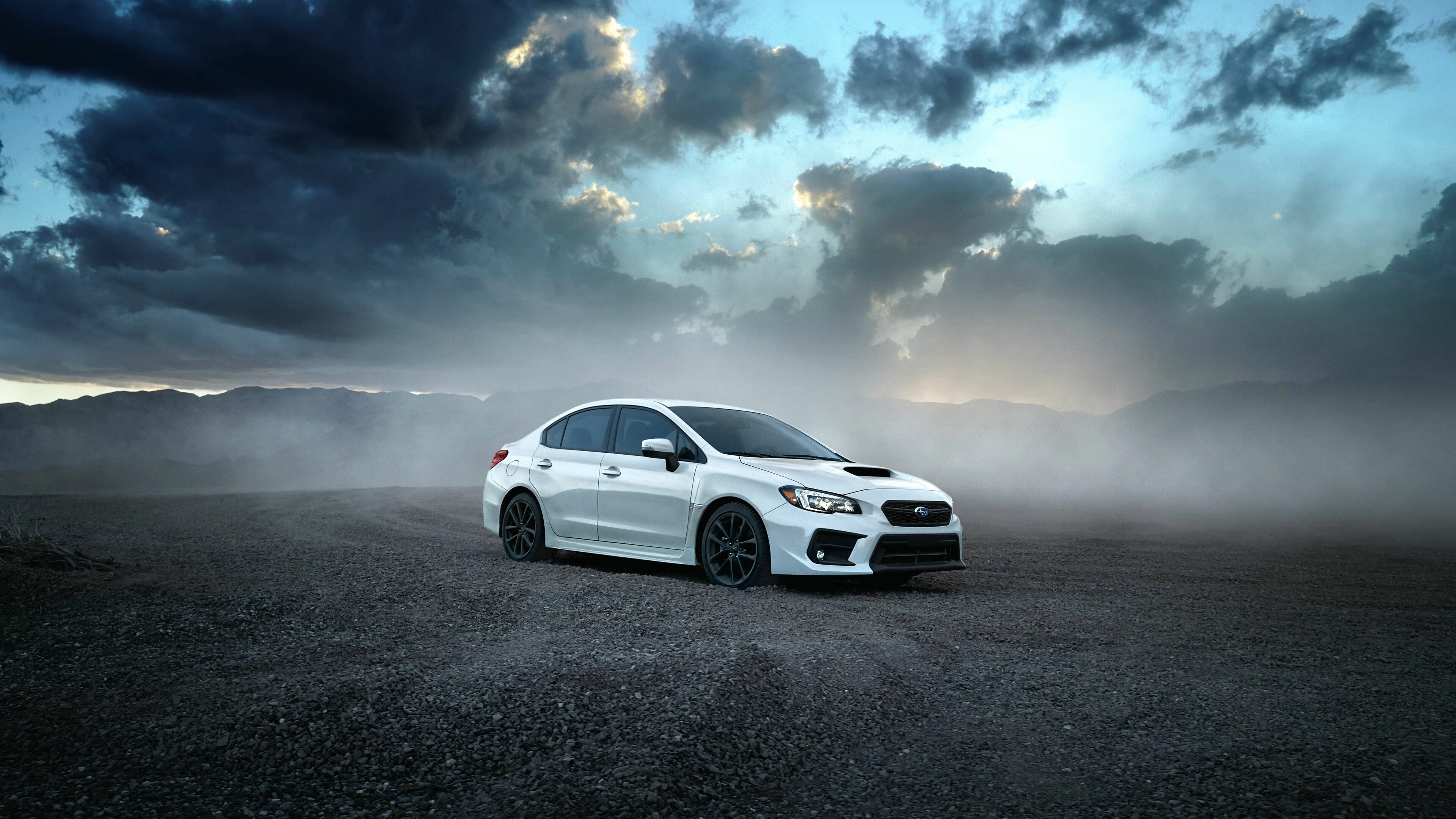 Subaru: WRX STI, An all-wheel-drive sport compact car manufactured by the Japanese automaker. 3840x2160 4K Background.