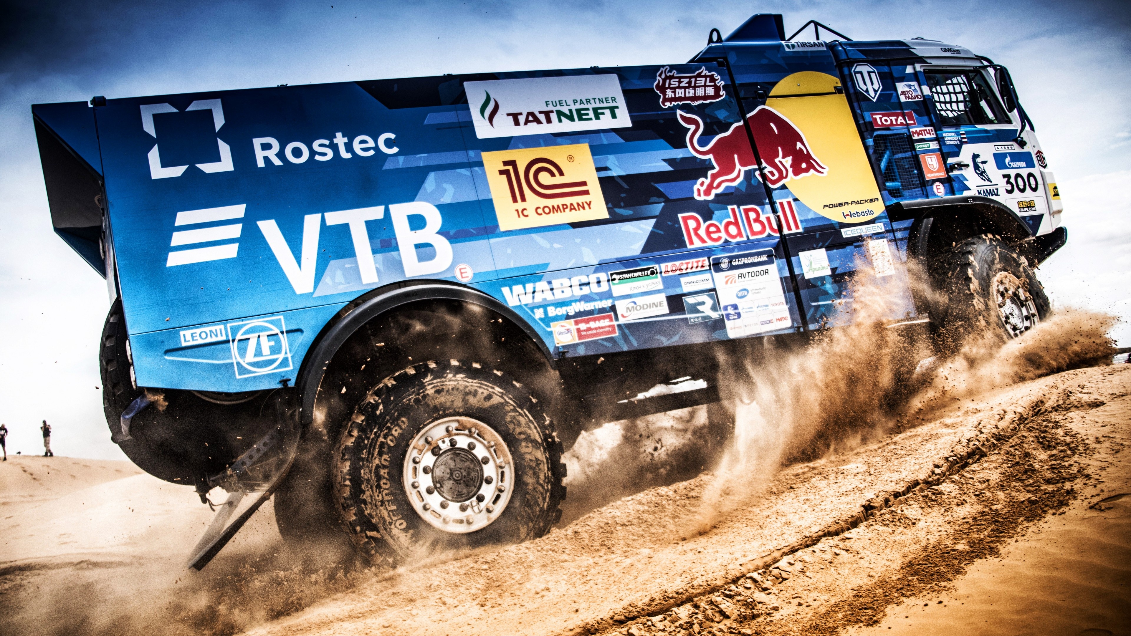 Dakar Rally: Dakar Desert Rally, Kamaz, VTB Team, Saudi Arabia, Race. 3840x2160 4K Background.
