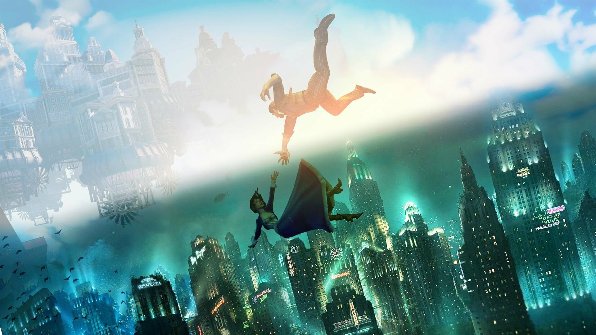 BioShock: A series of first-person shooter video games set in dystopian societies. 1920x1080 Full HD Wallpaper.