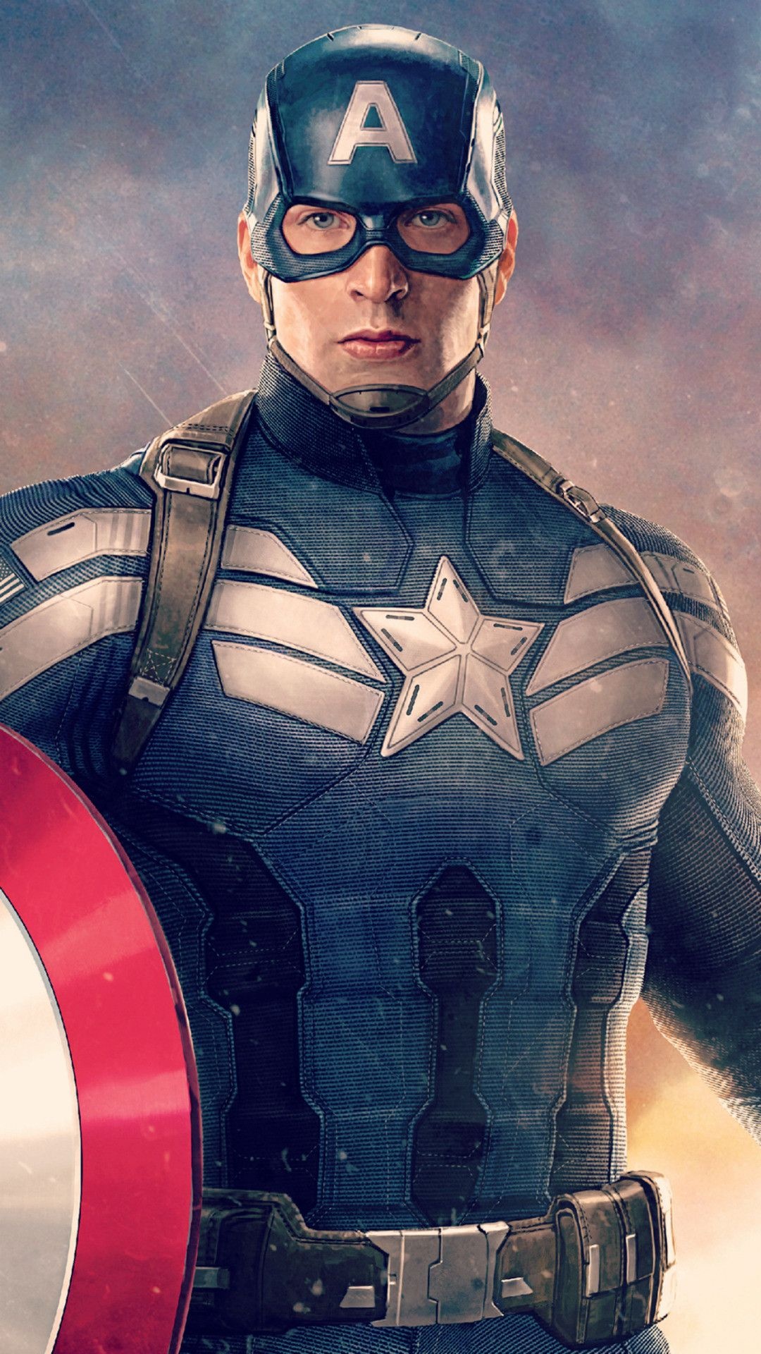 Captain America: Was frozen in ice for several decades and was thawed out in the modern day. 1080x1920 Full HD Background.