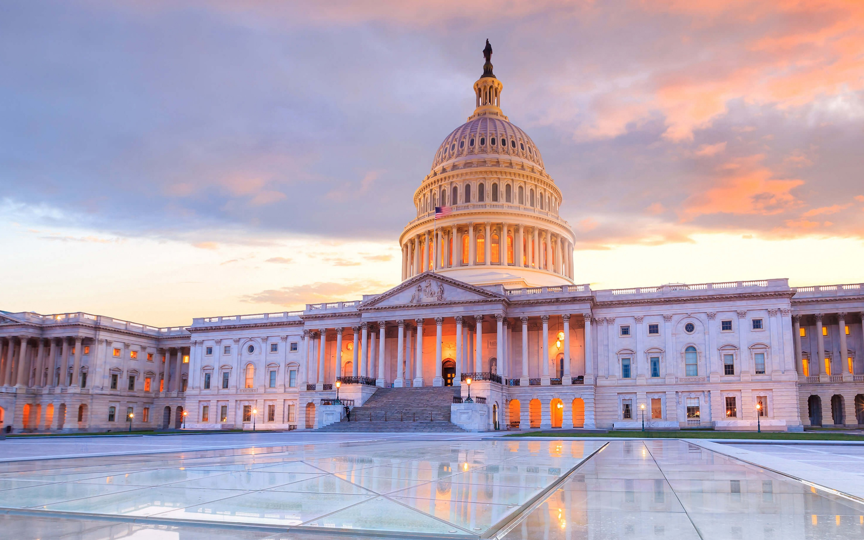 Capitol Hill, Capitol building, Sunset, Washington USA, 2880x1800 HD Desktop