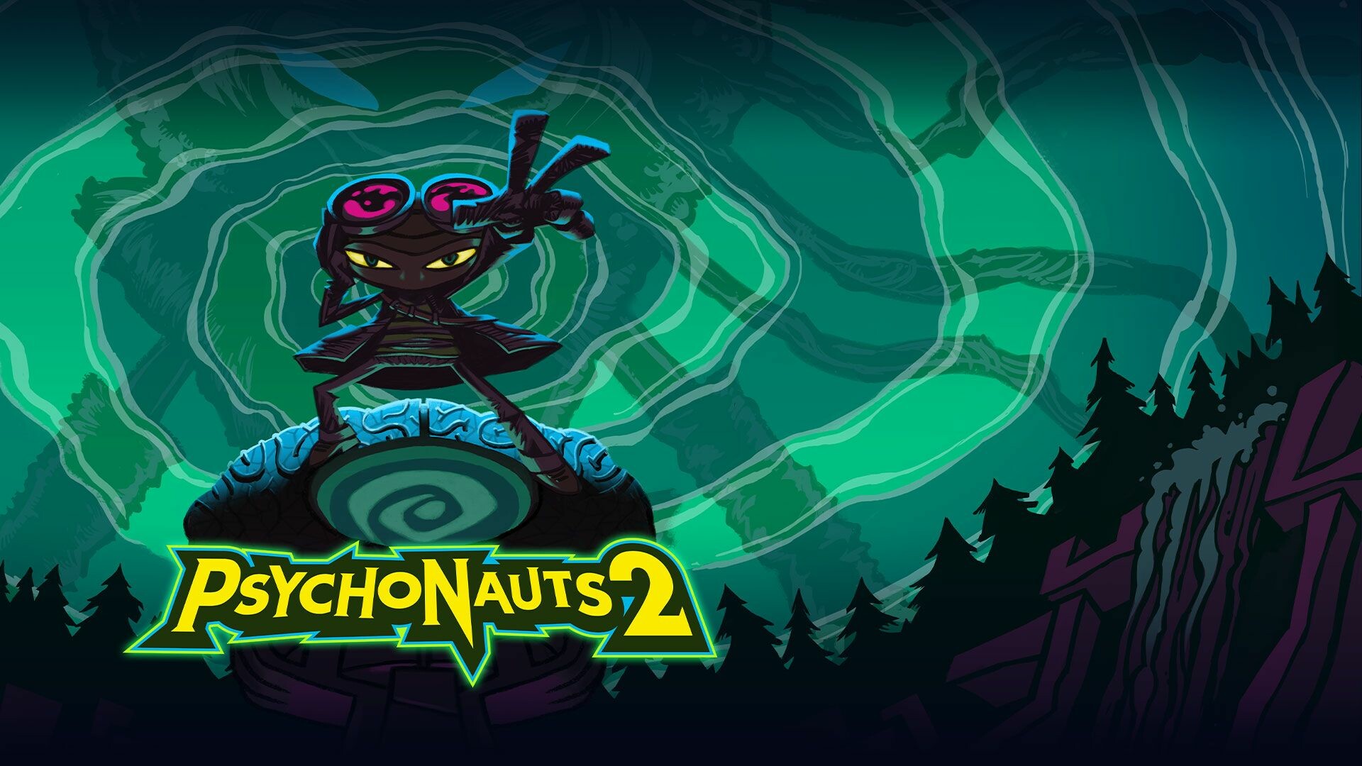 Psychonauts 2: A platform-adventure game with cinematic style, Published by Xbox Game Studios. 1920x1080 Full HD Background.
