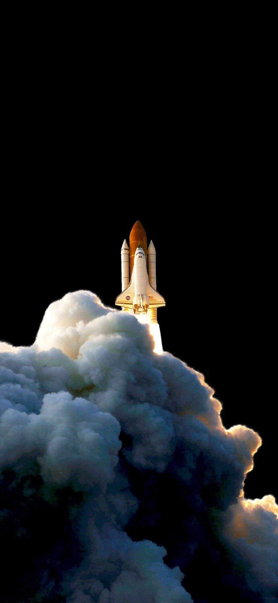 Space Shuttle: NASA, A partially reusable orbital spacecraft system, Launch. 1130x2440 HD Background.