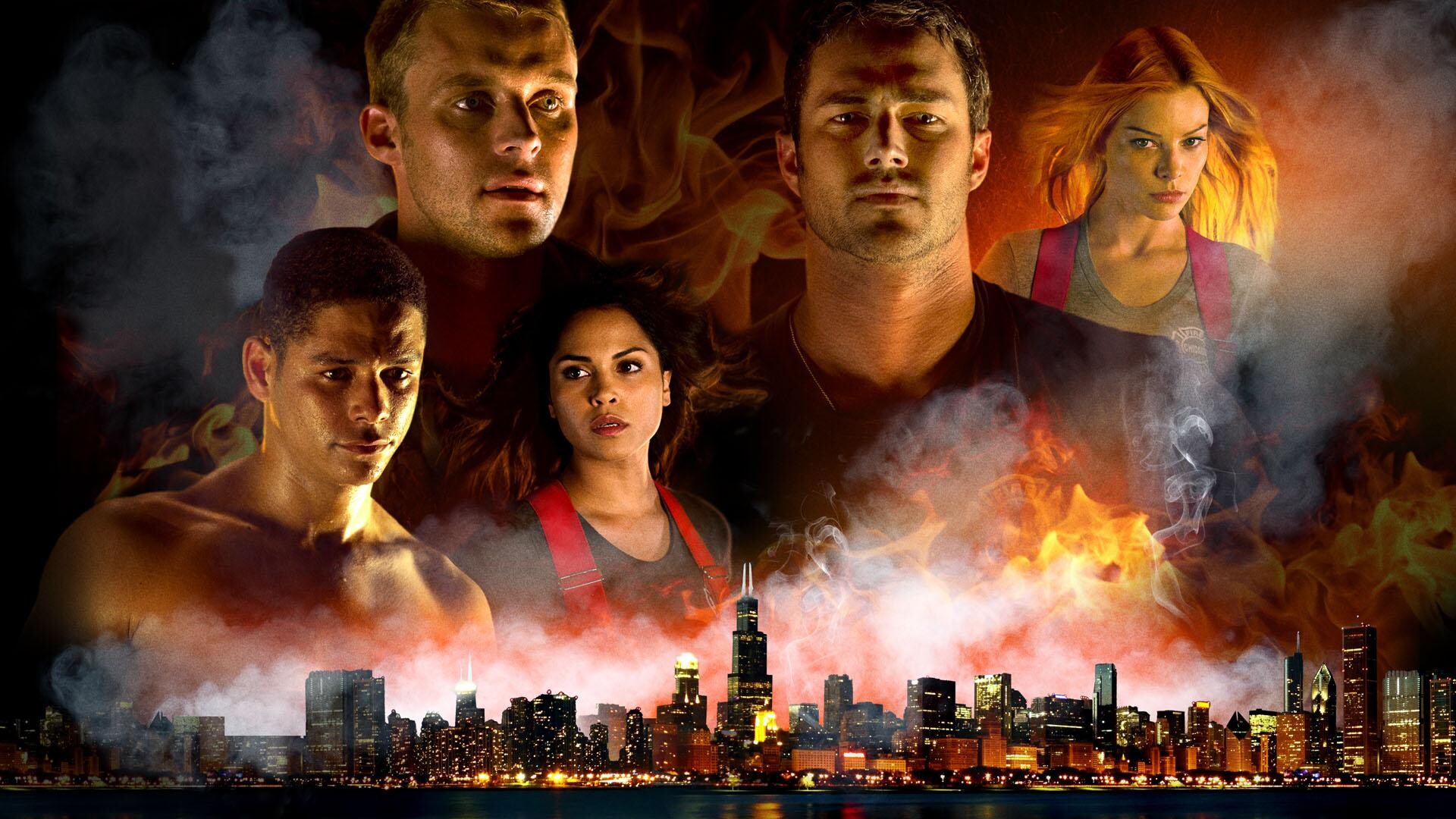 Chicago Fire (TV Series): Specially trained Rescue Squad, Team members from the Truck, Stressful and dangerous occupation. 1920x1080 Full HD Wallpaper.