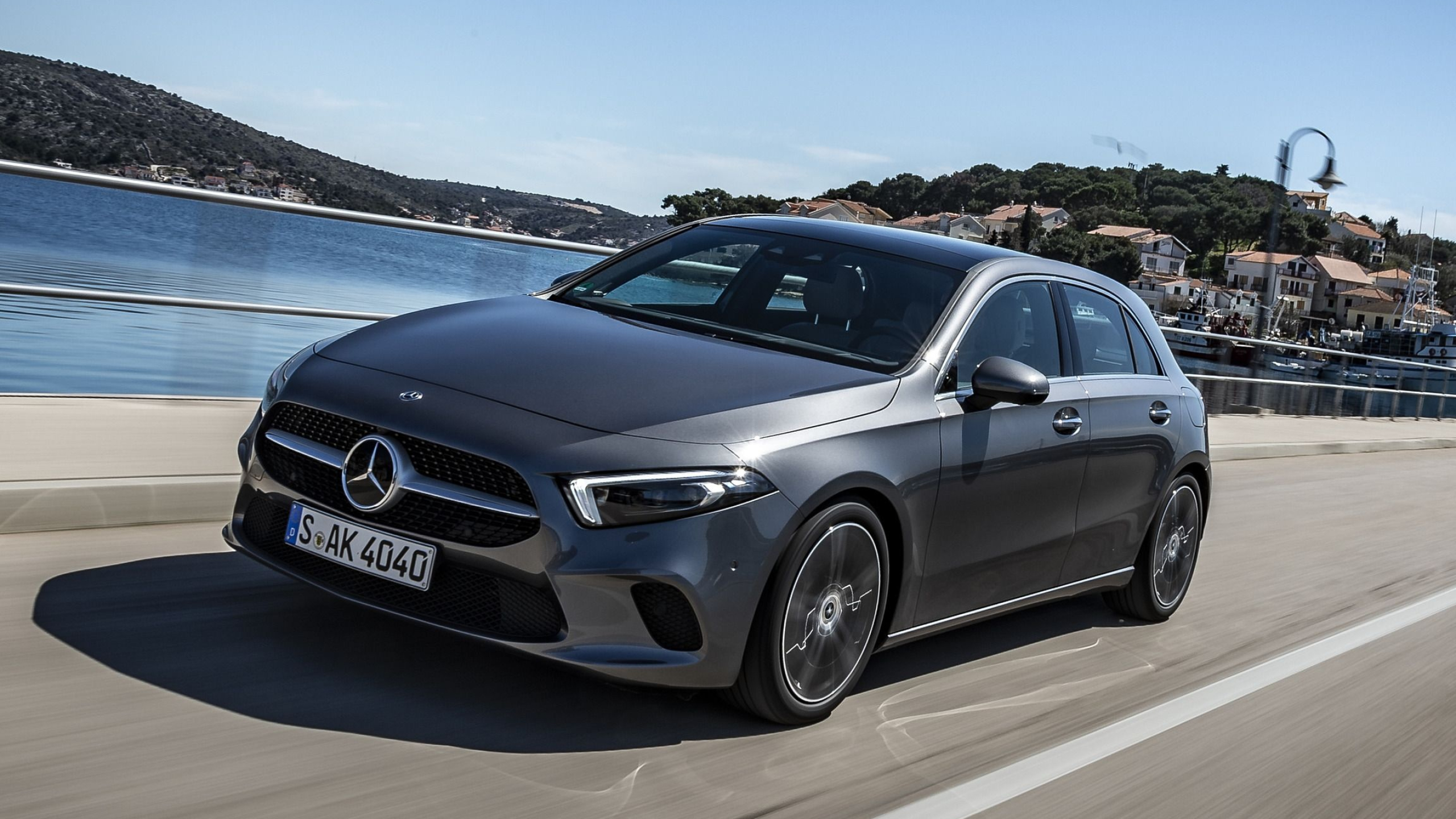 Mercedes-Benz A-Class, Sporty performance, Stunning backgrounds, Top-tier luxury, 2560x1440 HD Desktop