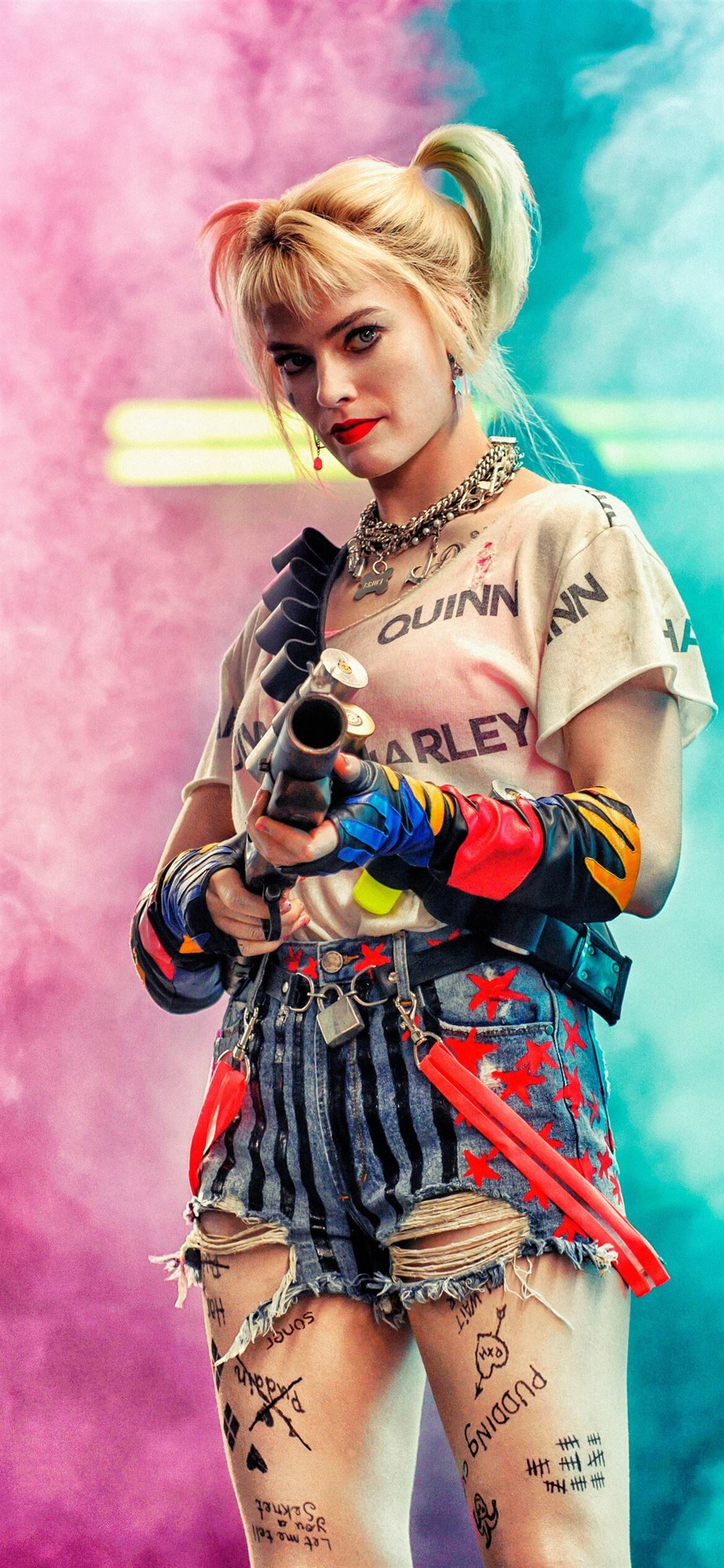 Harley Quinn: First depicted as Joker's psychiatrist in prison, Margot Robbie. 1170x2540 HD Background.