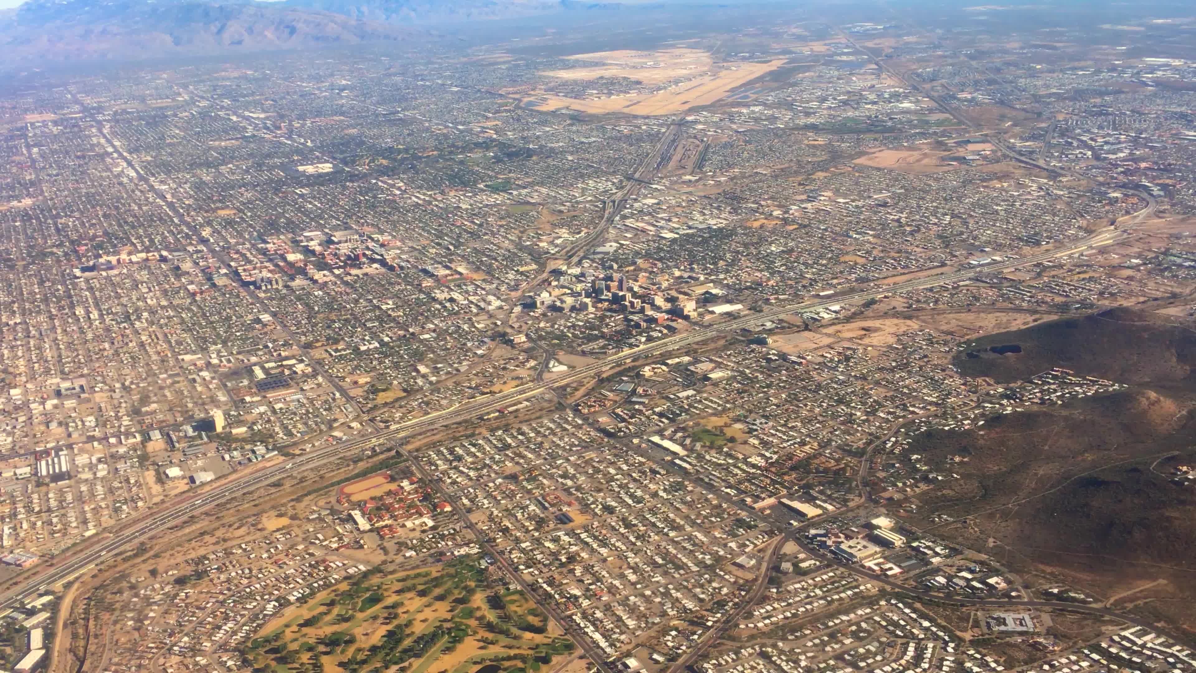 Aerial flyover, Tucson Arizona, Stock video, 3840x2160 4K Desktop