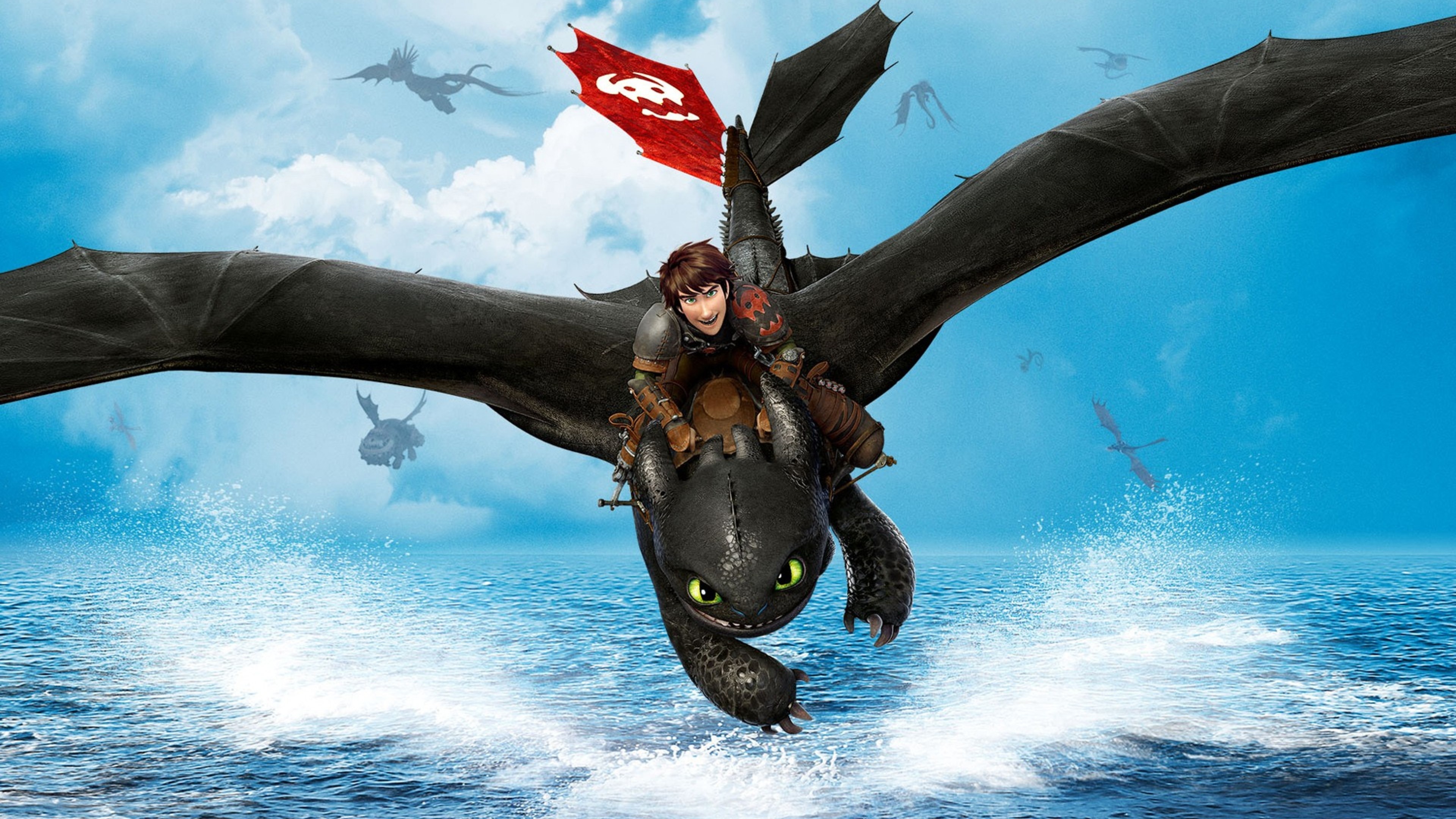 DreamWorks: How To Train Your Dragon 2, Hiccup and his friends. 3840x2160 4K Background.