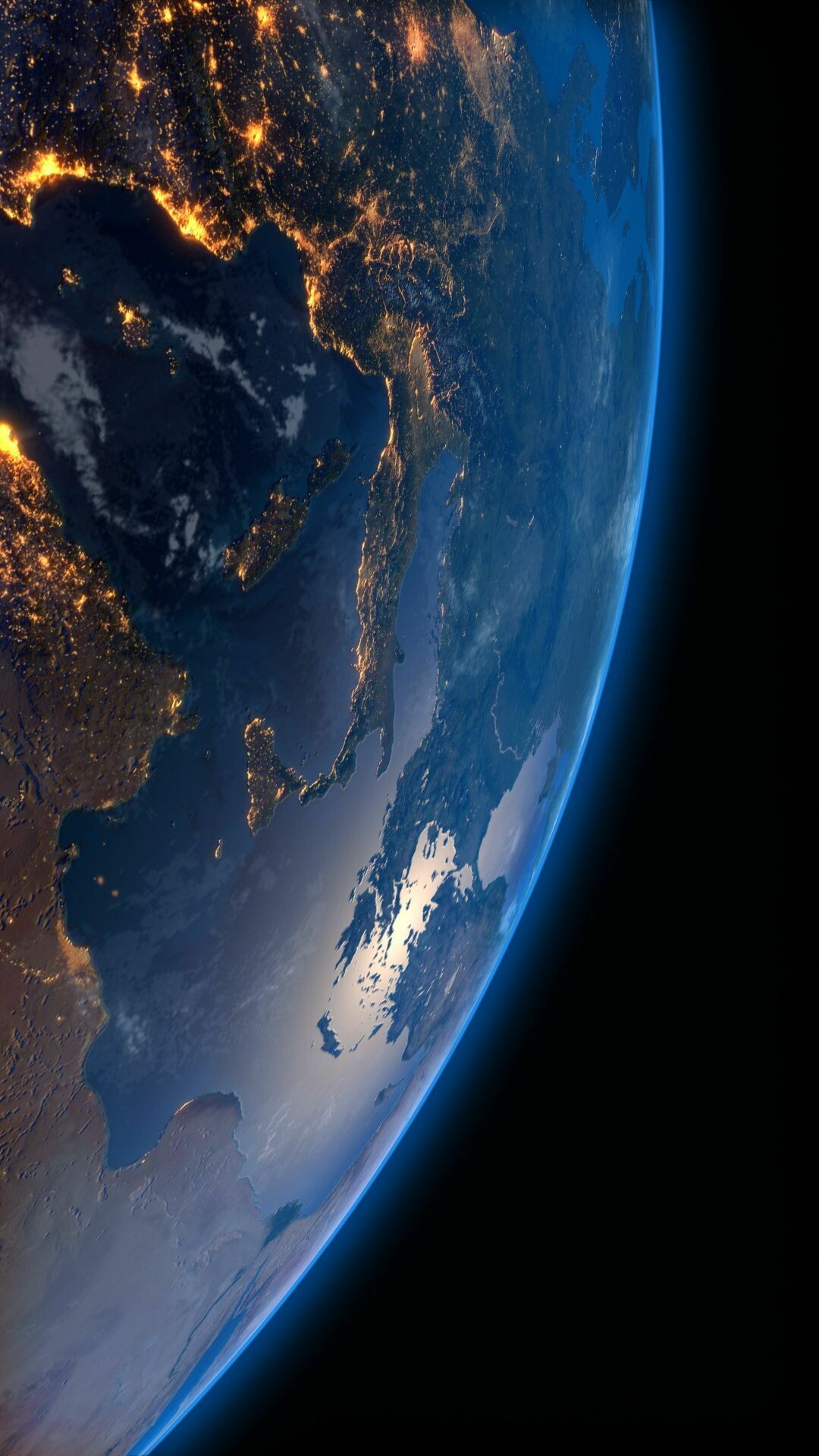Earth: Space, The fifth-largest planet in the solar system in terms of size and mass. 1080x1920 Full HD Wallpaper.