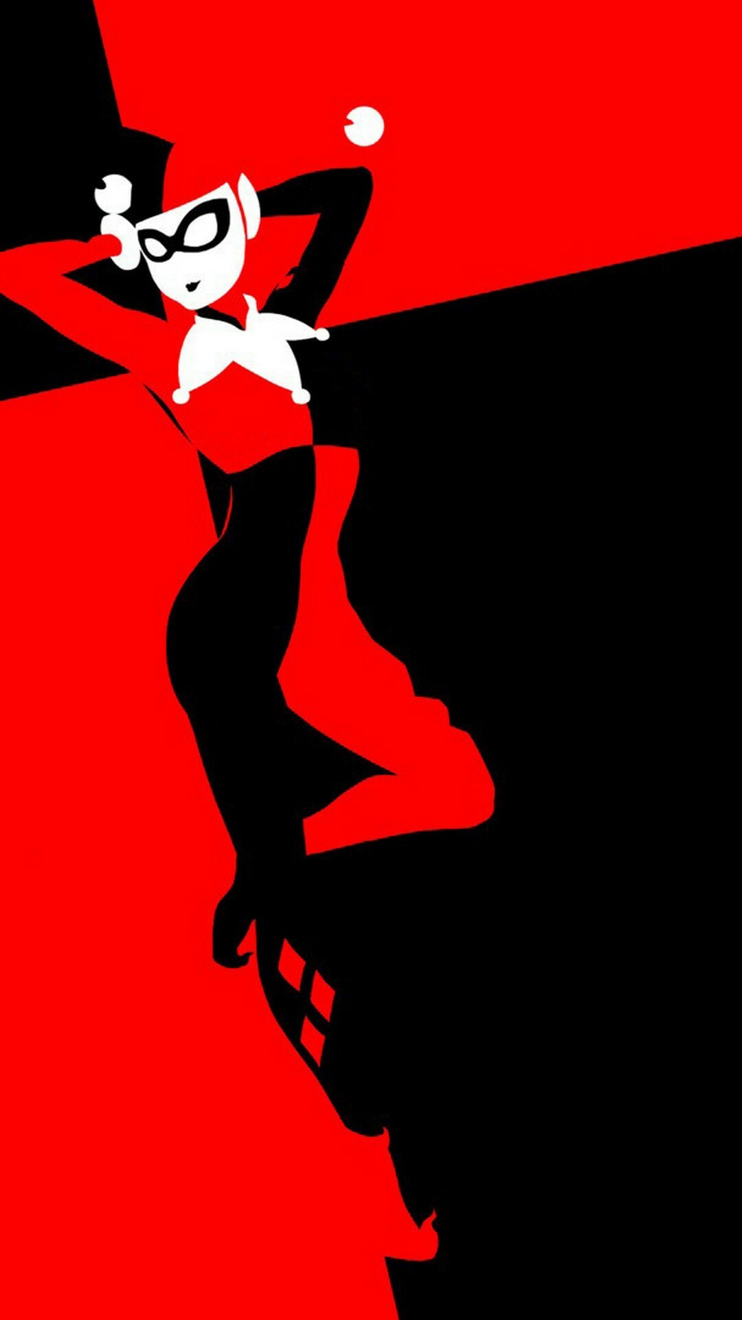 Harley Quinn: The character created by Paul Dini and Bruce Timm. 1080x1920 Full HD Background.