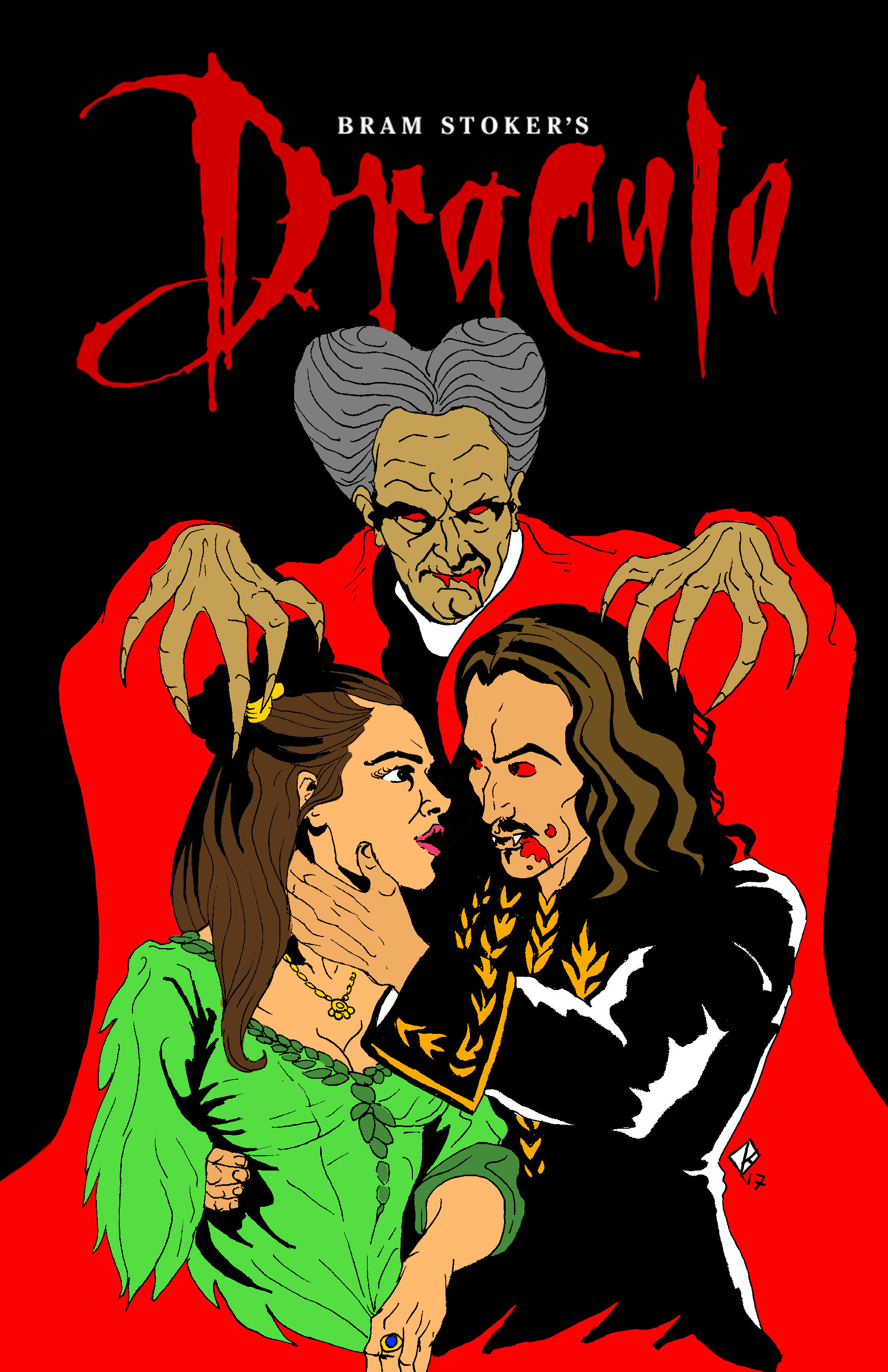 Bram Stoker, artistic tribute, Bram Stoker's Dracula fan art, 1750x2690 HD Phone