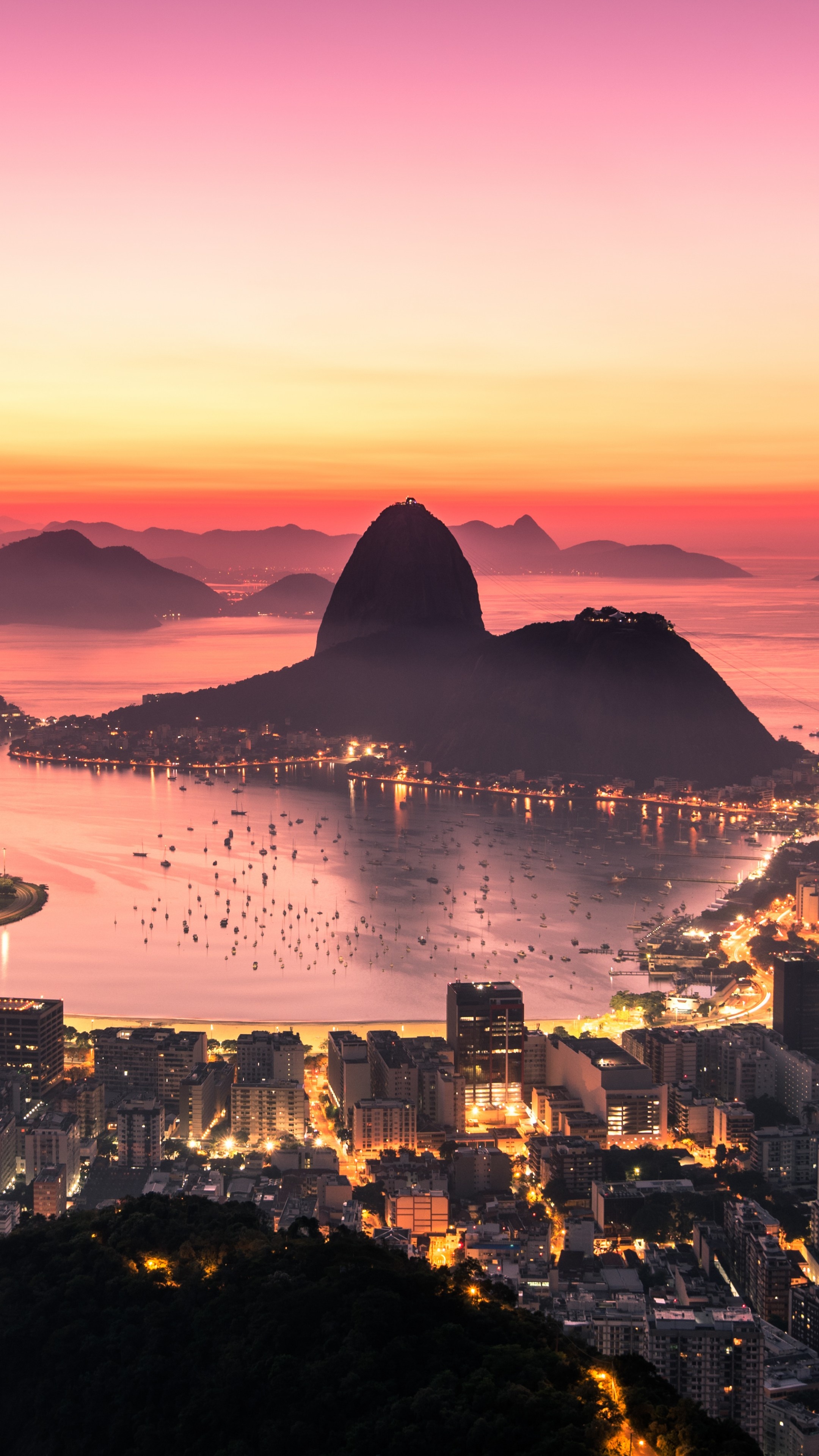 Rio De Janeiro, Sunrise sky, Serene atmosphere, Striking colors, 2160x3840 4K Phone