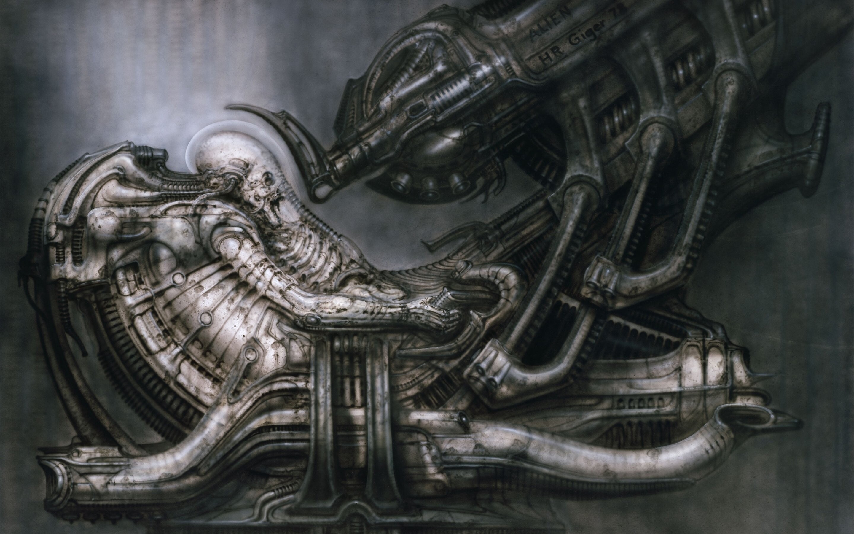 H.R. Giger: Prometheus, Science Fiction Horror Film, Extraterrestrial Race Of The "Engineers", Directed By Ridley Scott, 2012. 2880x1800 HD Background.
