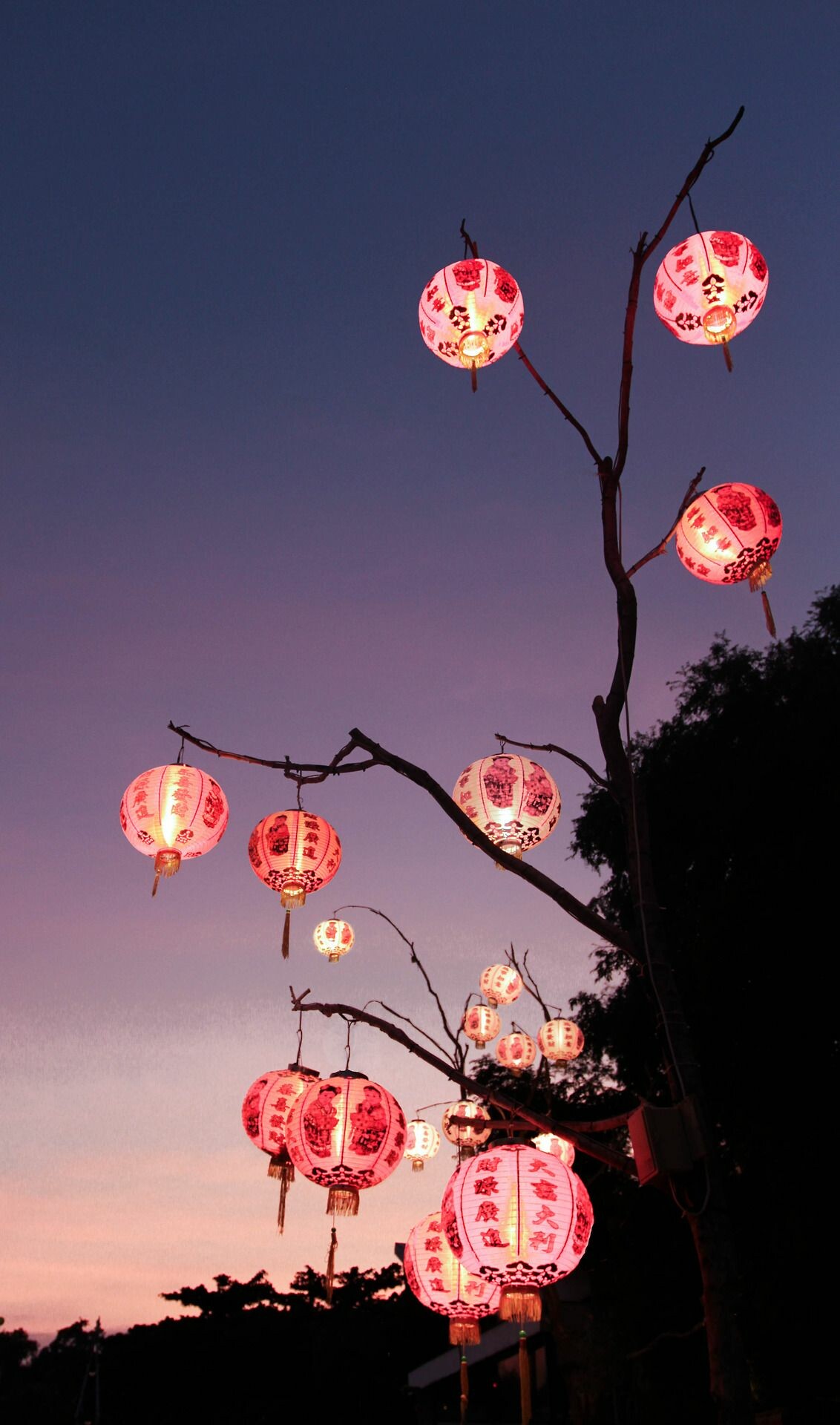 Lanterns: Japanese lamps, Chochin, Paper or silk protect the flame from wind. 1140x1920 HD Wallpaper.
