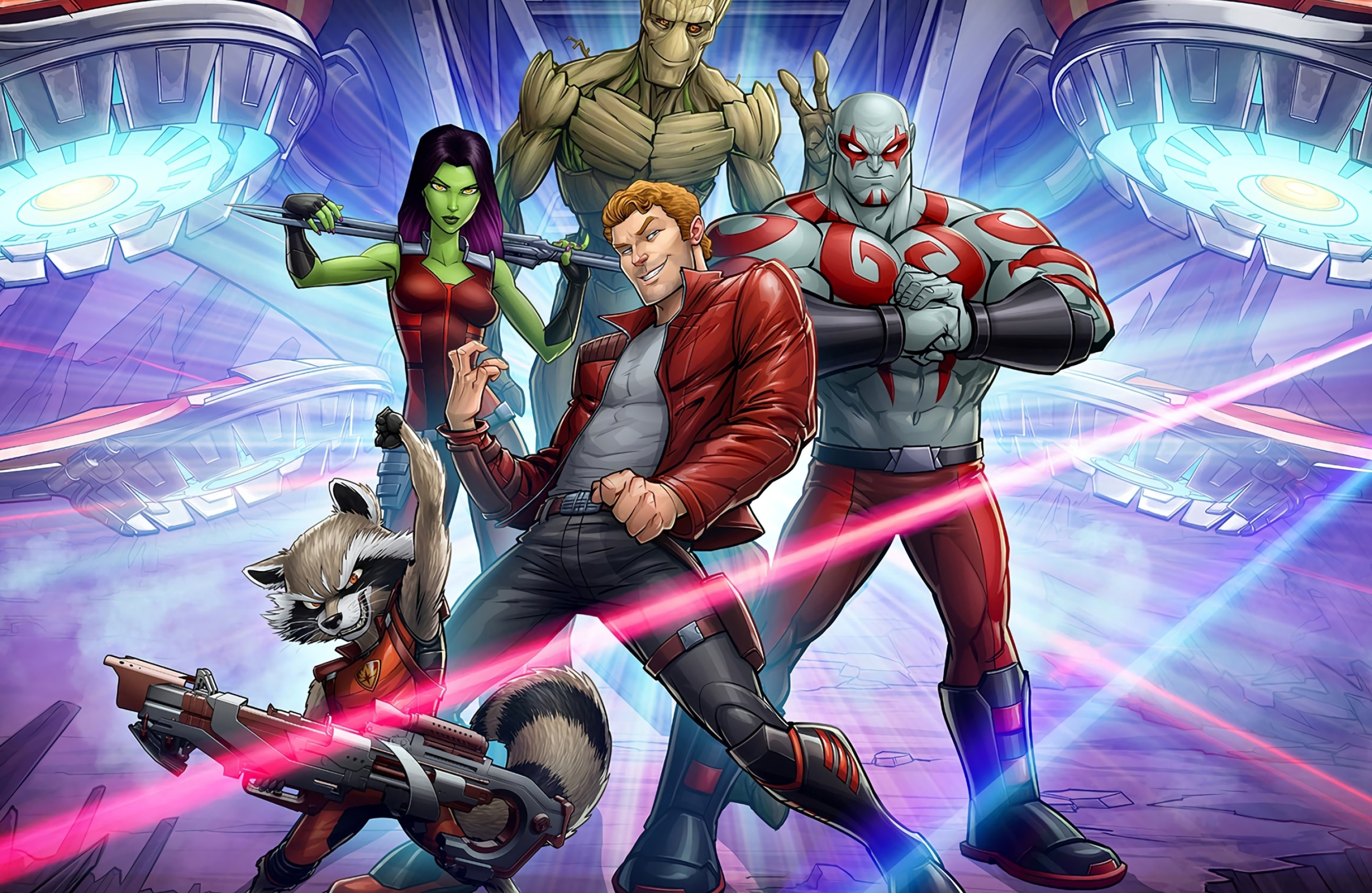 Gamora, Groot, Comics, Marvel, 3200x2090 HD Desktop