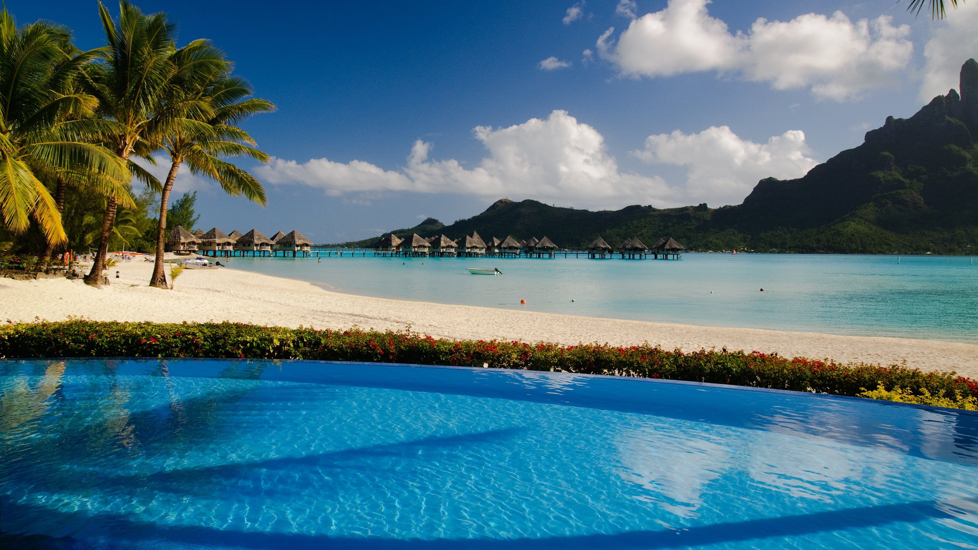 Bora Bora Tahiti wallpapers, Serene backgrounds, Tropical paradise, Home screen, 3840x2160 4K Desktop