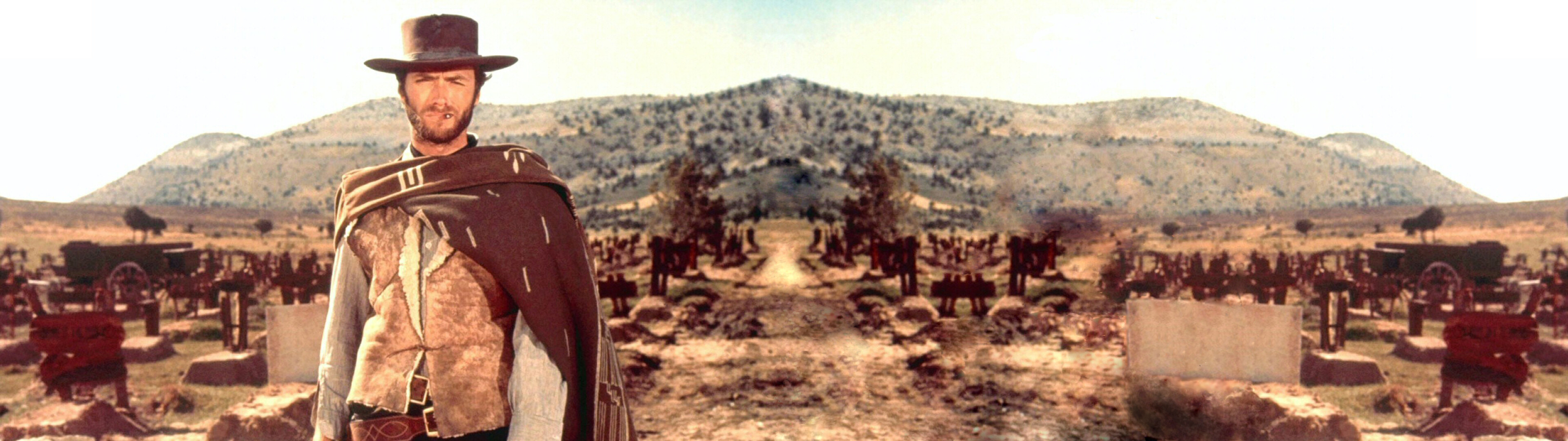 Clint Eastwood: "The Good The Bad And The Ugly", An Epic Spaghetti Western, Written By Screenwriters Agenore Incrocci And Furio Scarpelli, 1966. 3840x1080 Dual Screen Background.