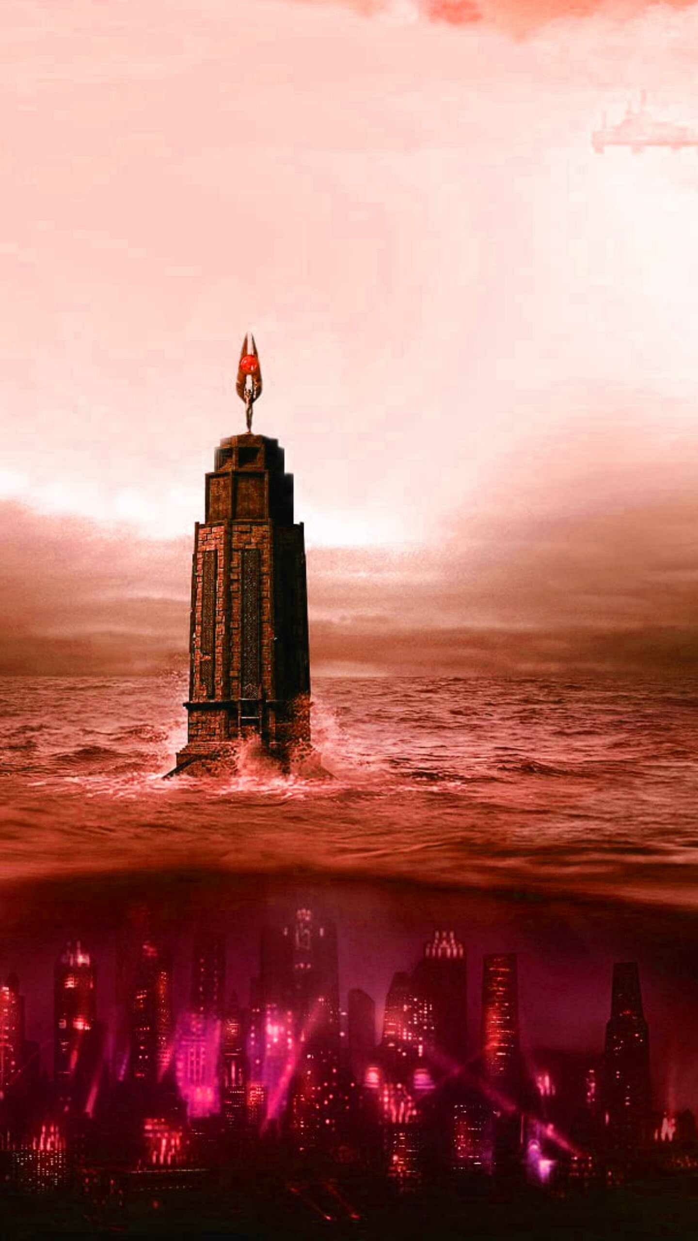 BioShock: Monument Tower served as the iconic center of Columbia. 1440x2560 HD Wallpaper.