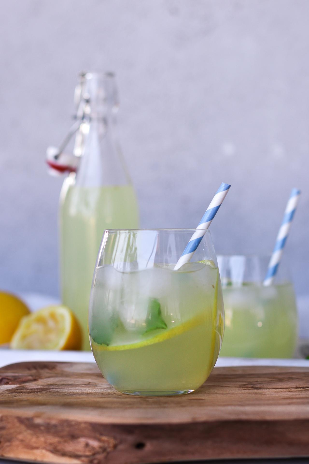 Lemonade: Refreshing Ginger Mint Beverage, Citrus Juice, Liquid. 1280x1920 HD Background.