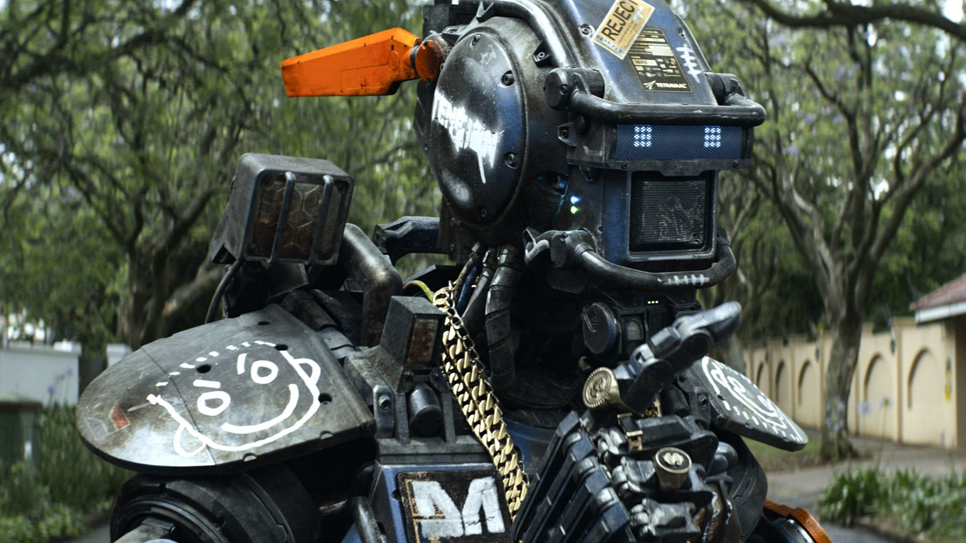 Chappie: Sci-fi, Futuristic, Action, Thriller, Robot, Cyborg, Action. 1920x1080 Full HD Background.