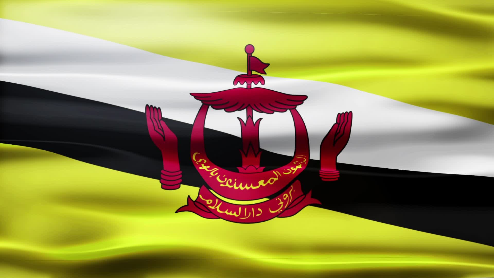 Brunei travels, Brunei flag, Loop 1803421, Stock video, 1920x1080 Full HD Desktop