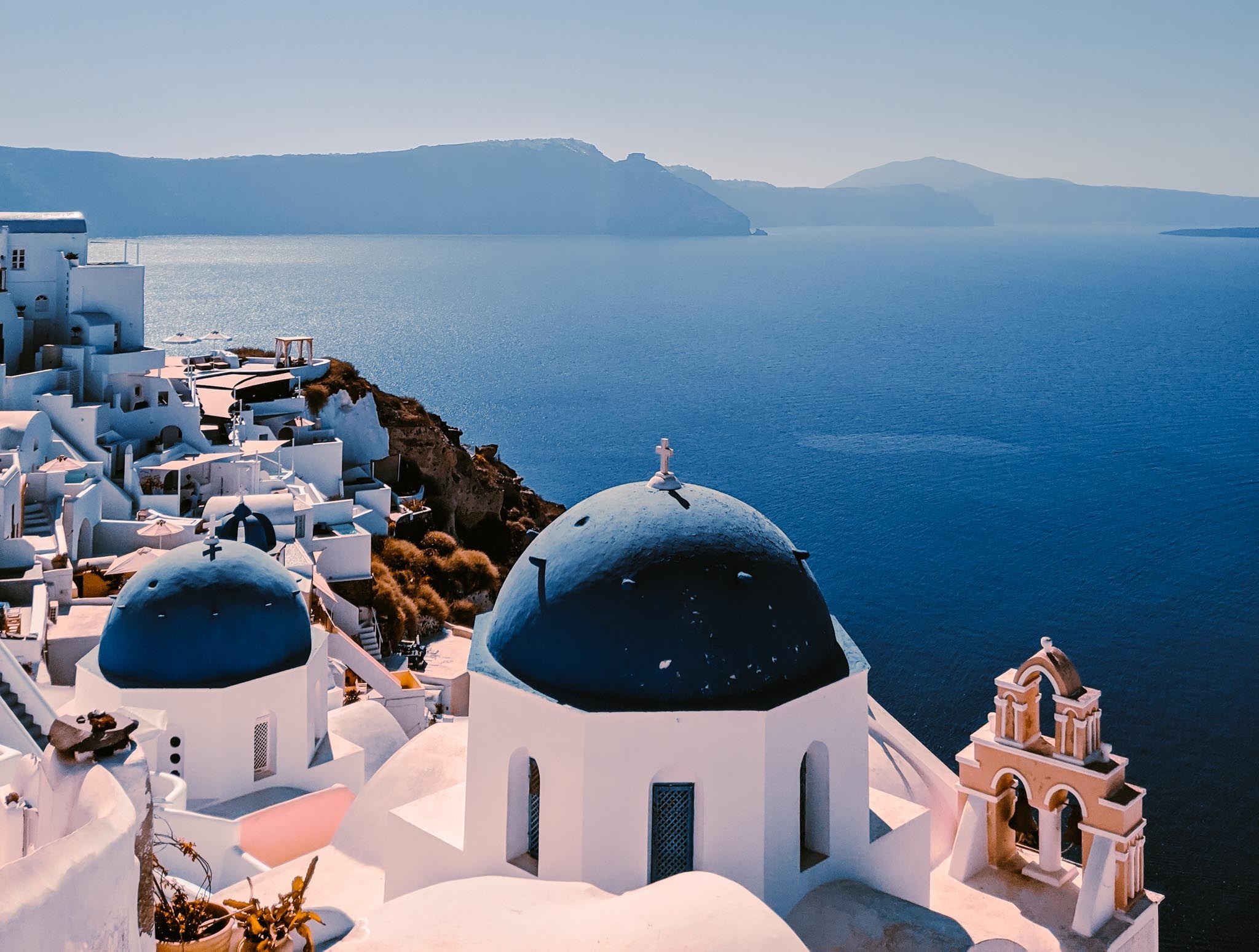 Blue Domes of Oia, Greece travel update, Easier travel, Summer in Santorini, 2050x1550 HD Desktop