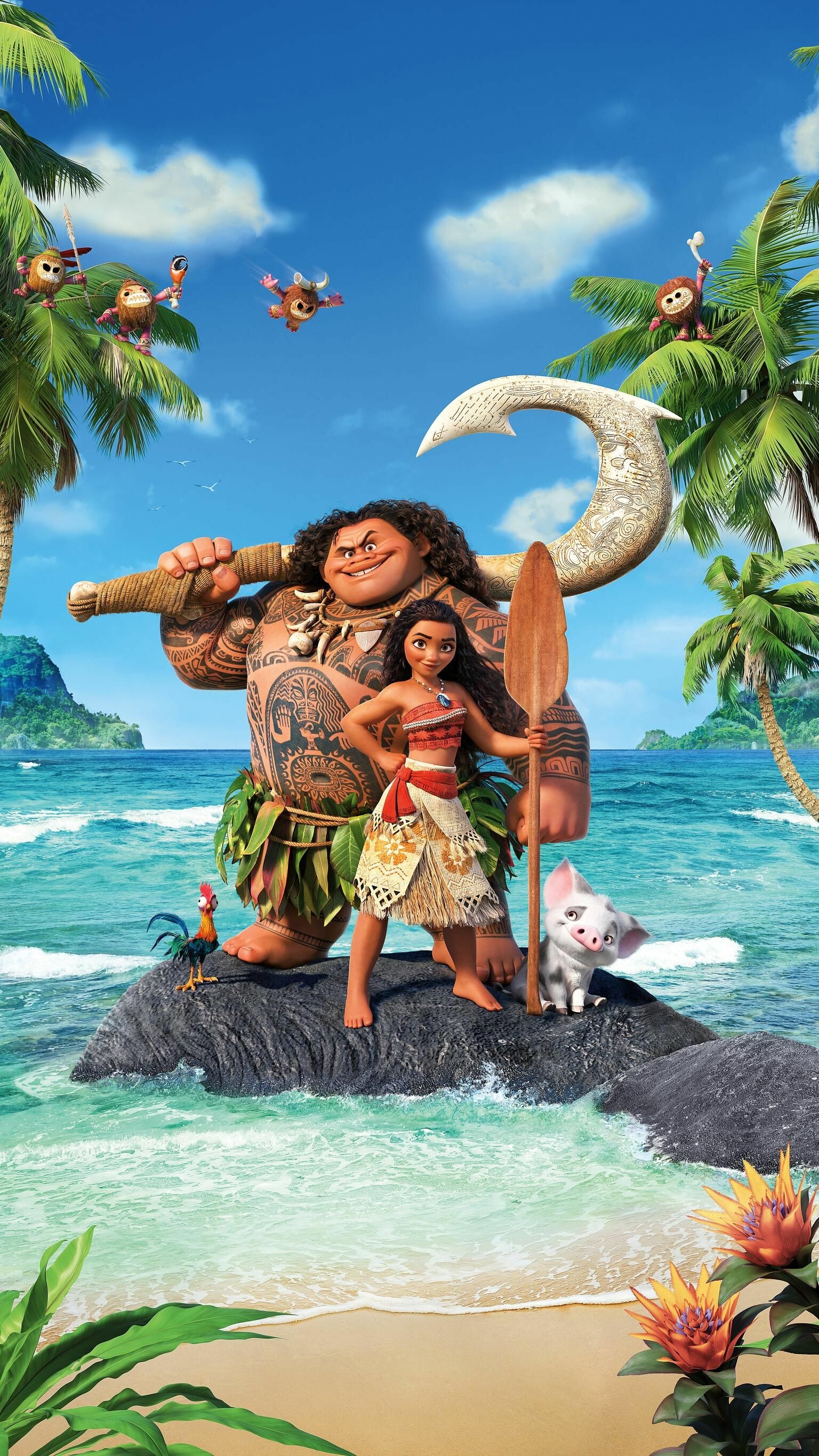 Moana: The strong-willed daughter of a chief of a Polynesian village. 1540x2740 HD Wallpaper.