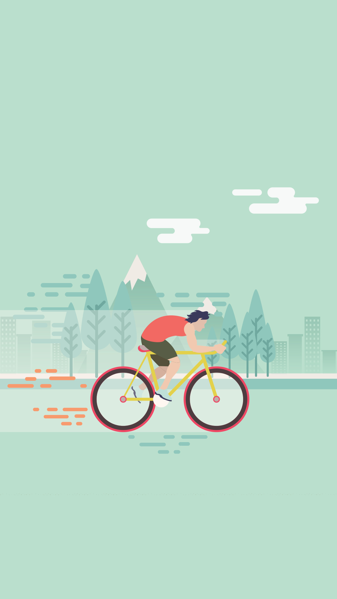 Minimalistic cycling art, HD smartphone wallpaper, Simple yet captivating, 1080x1920 Full HD Phone