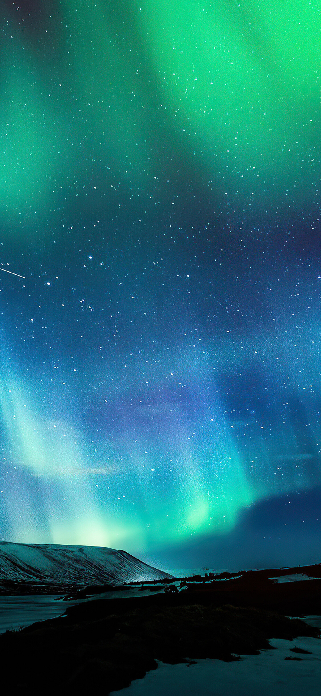 Aurora Borealis: A natural phenomenon found in both the northern and southern hemispheres. 1130x2440 HD Wallpaper.