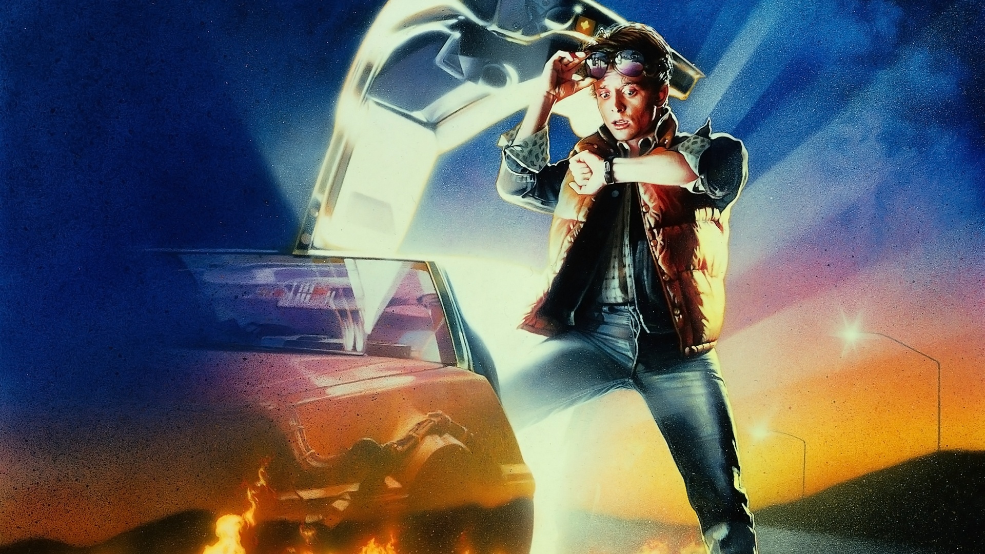 Back to the Future: The film follows Marty McFly, a teenager accidentally sent back to 1955. 1920x1080 Full HD Wallpaper.
