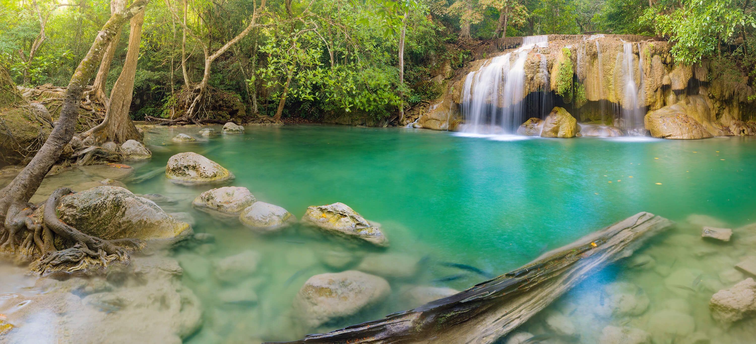 Erawan National Park, Travels, Schner Wasserfall, Thailand, 3000x1370 Dual Screen Desktop