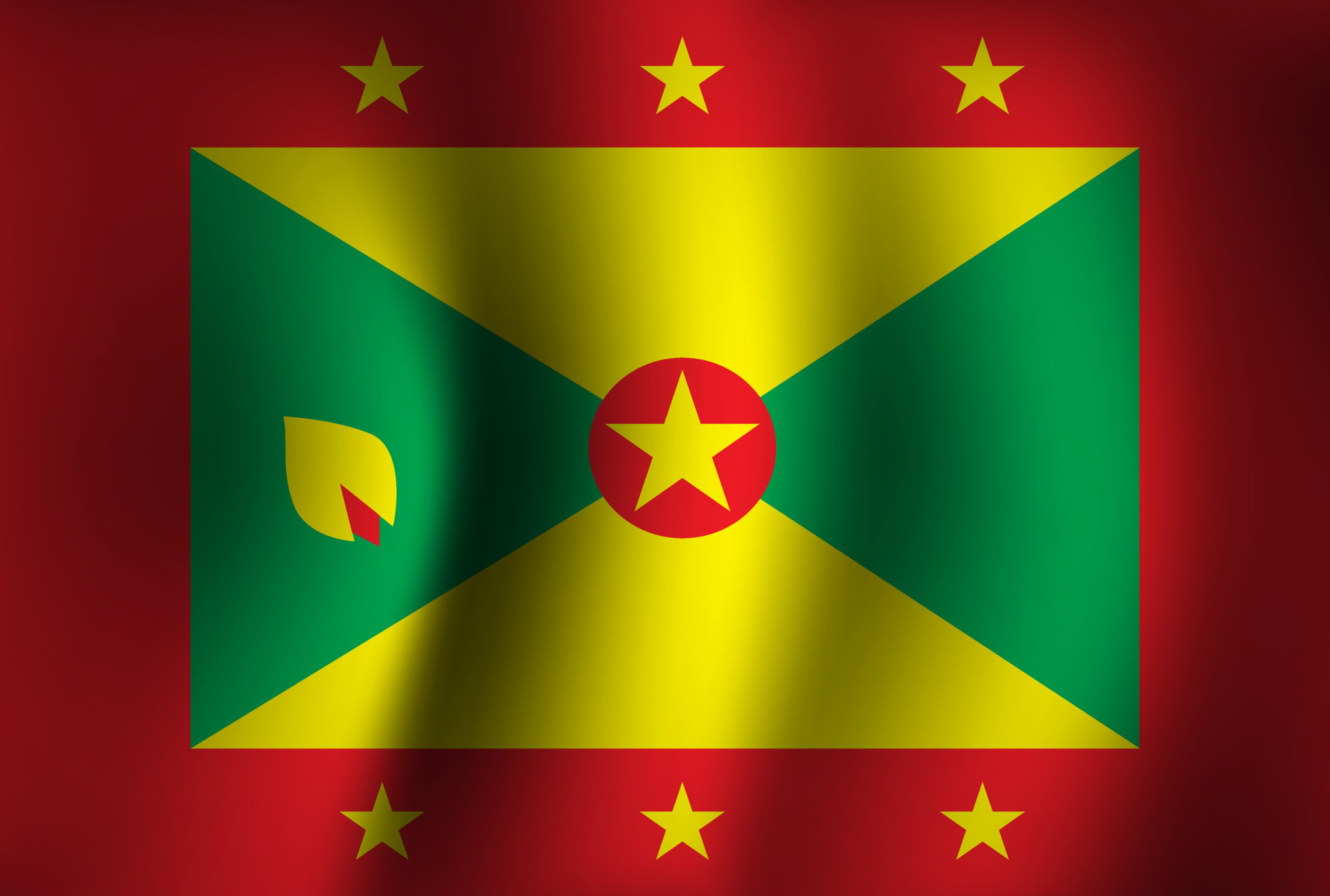 Grenada flag, Waving 3D background, National independence, Patriotism, 1920x1300 HD Desktop