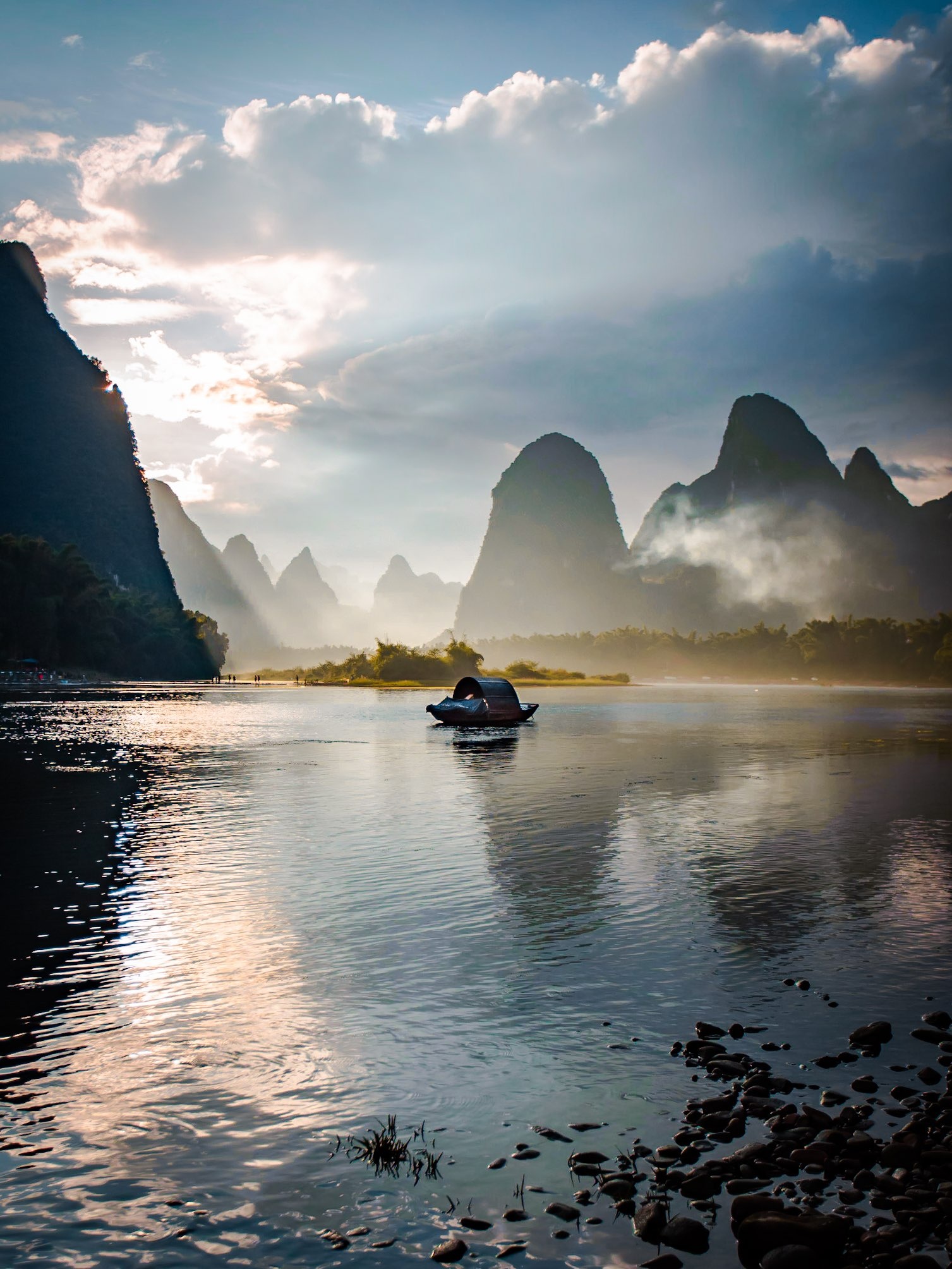 Li River Guilin, Afternoon in Xingping, Travelogue, Chinese wonders, 1510x2010 HD Phone