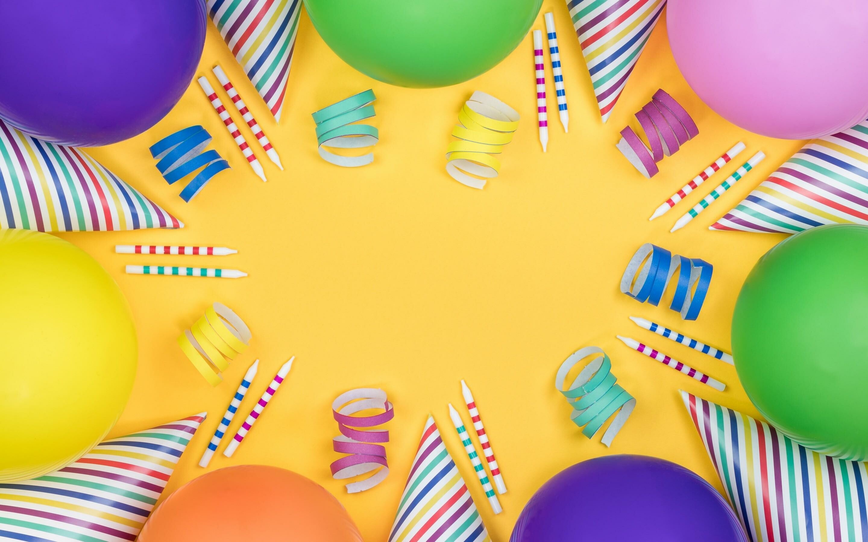 Birthday Party: Balloons, Colorful, Celebration. 2880x1800 HD Background.