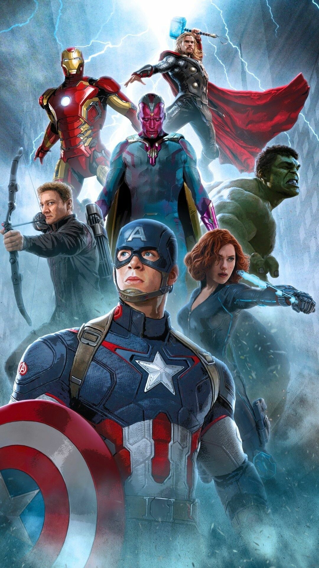 Marvel Heroes: Avengers, Captain America, A character and titular patriotic superhero. 1080x1920 Full HD Background.